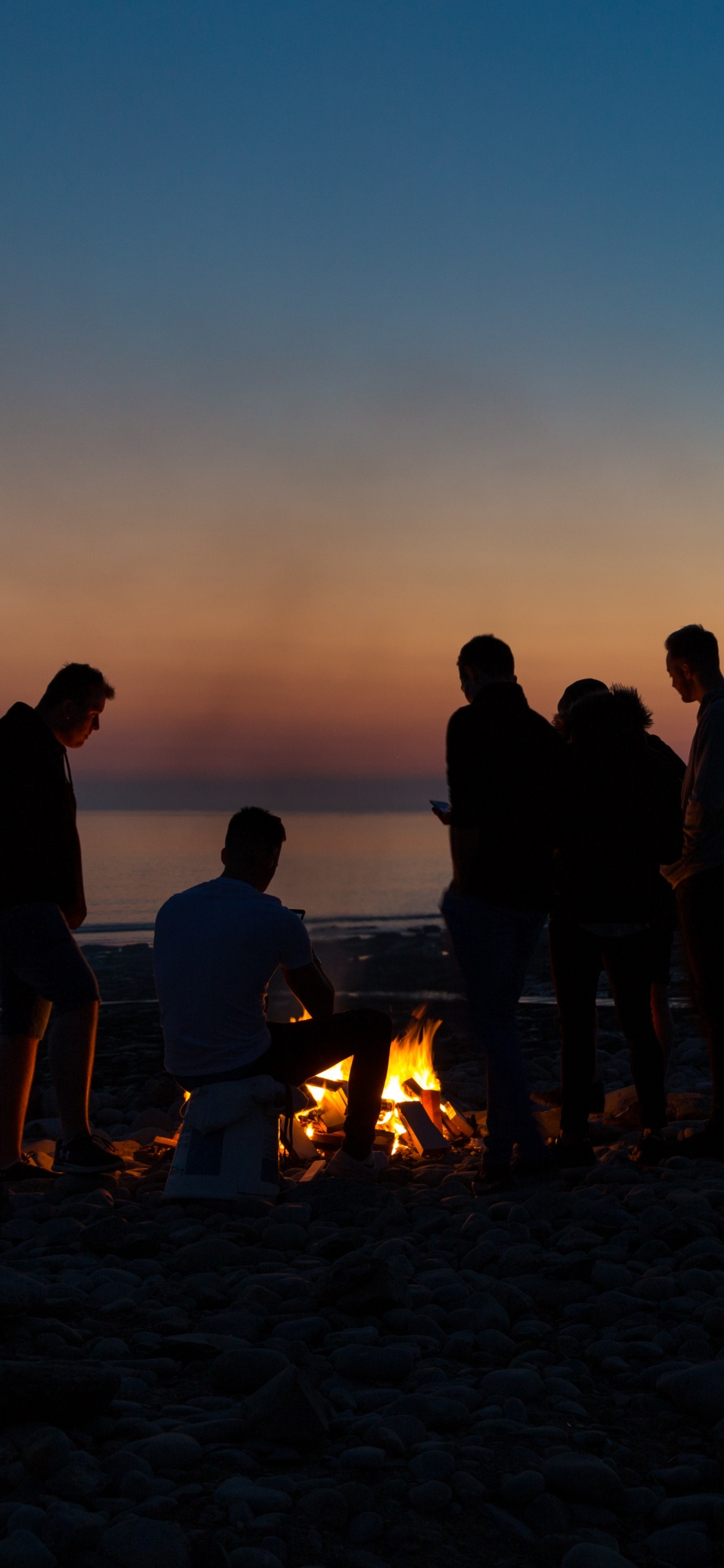 Plage, Horizon, Mer, Soir, Lever. Wallpaper in 1125x2436 Resolution