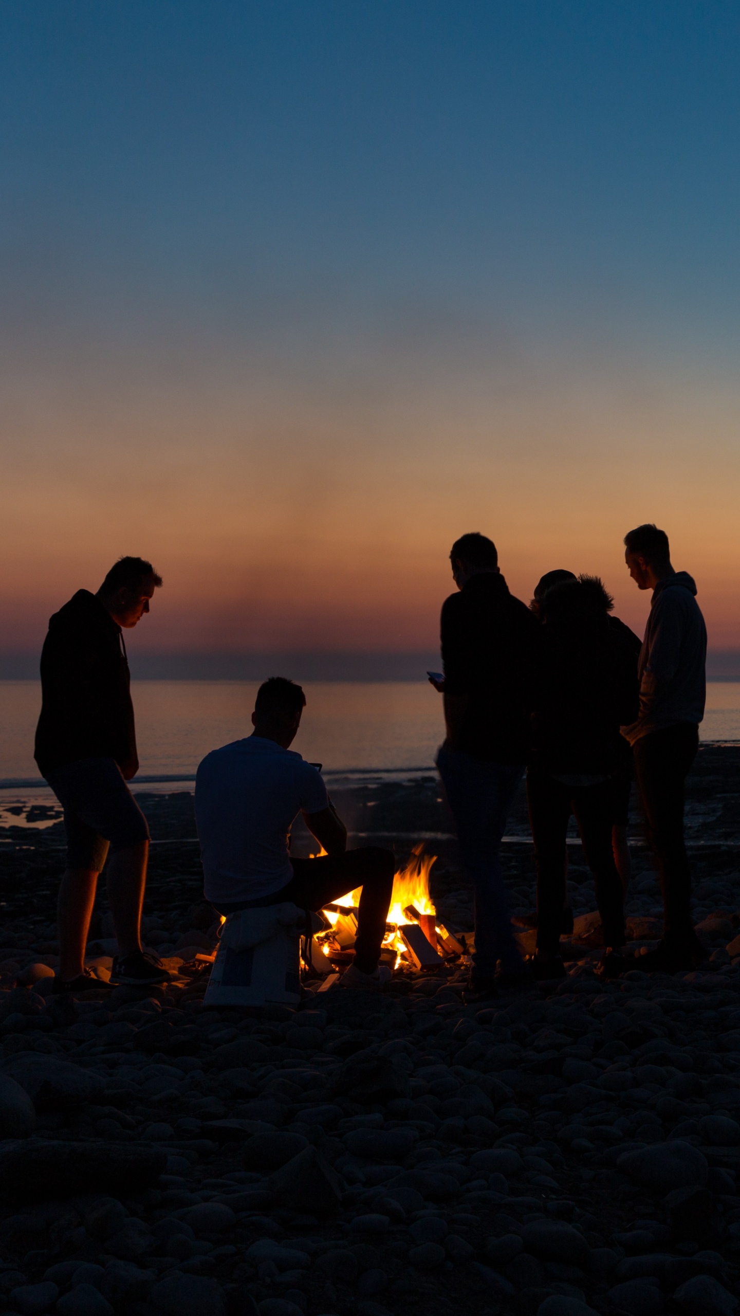 Plage, Horizon, Mer, Soir, Lever. Wallpaper in 1440x2560 Resolution