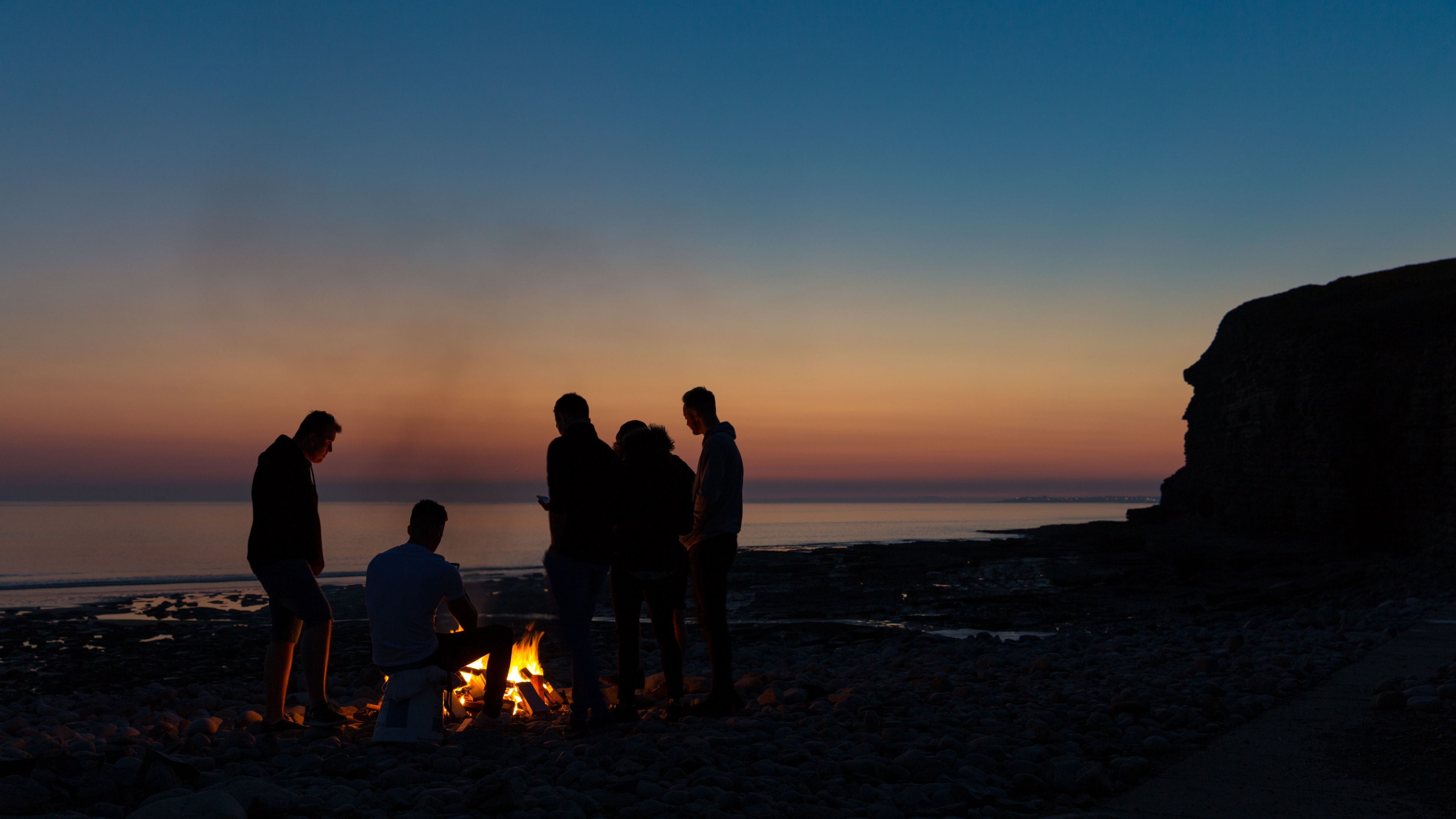 Plage, Horizon, Mer, Soir, Lever. Wallpaper in 3840x2160 Resolution