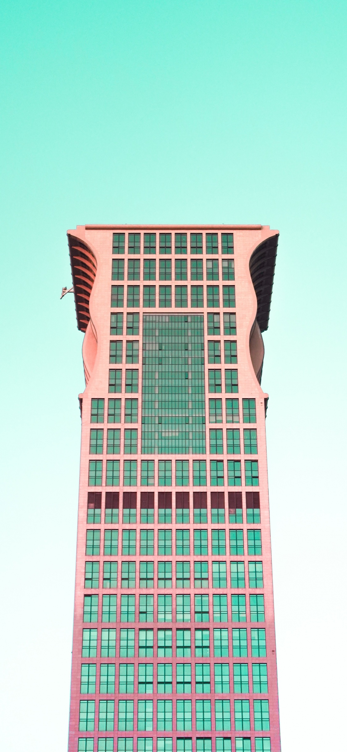 建筑, 矩形, 格子, 黑色和白色的, 高层建筑 壁纸 1125x2436 允许