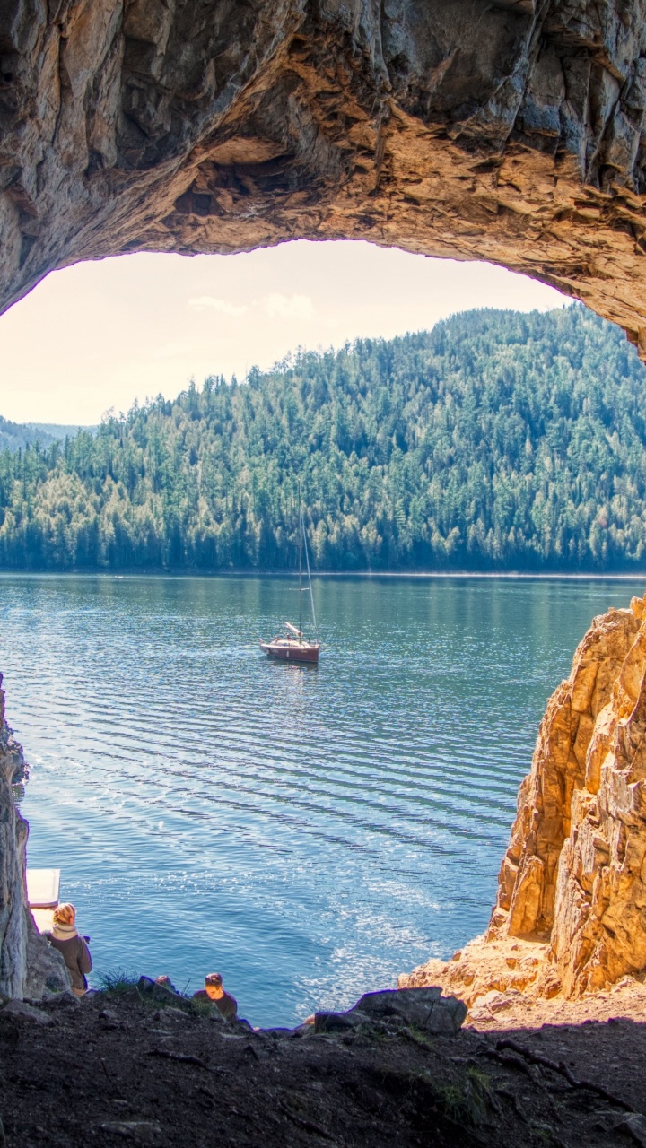 Natural Arch, Water, Water Resources, Plant, Boat. Wallpaper in 720x1280 Resolution