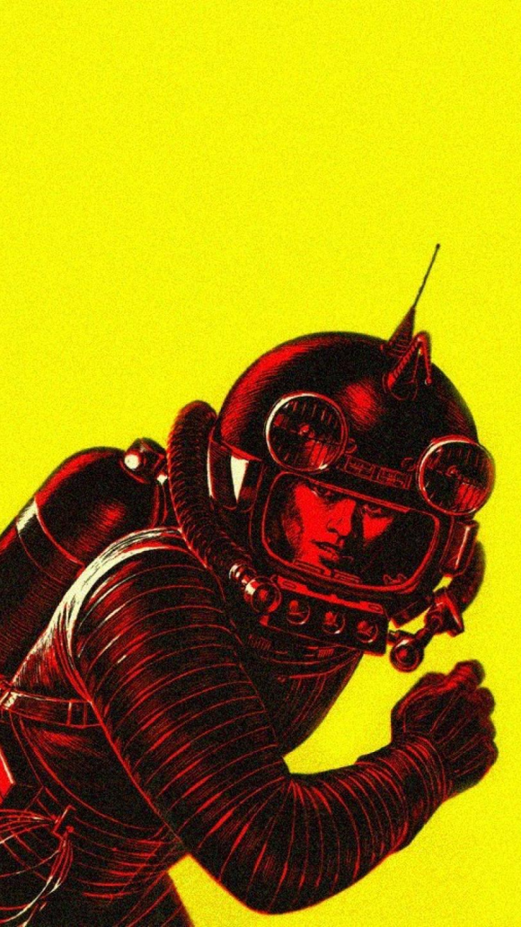 Person in Rot-schwarzer Maske. Wallpaper in 750x1334 Resolution