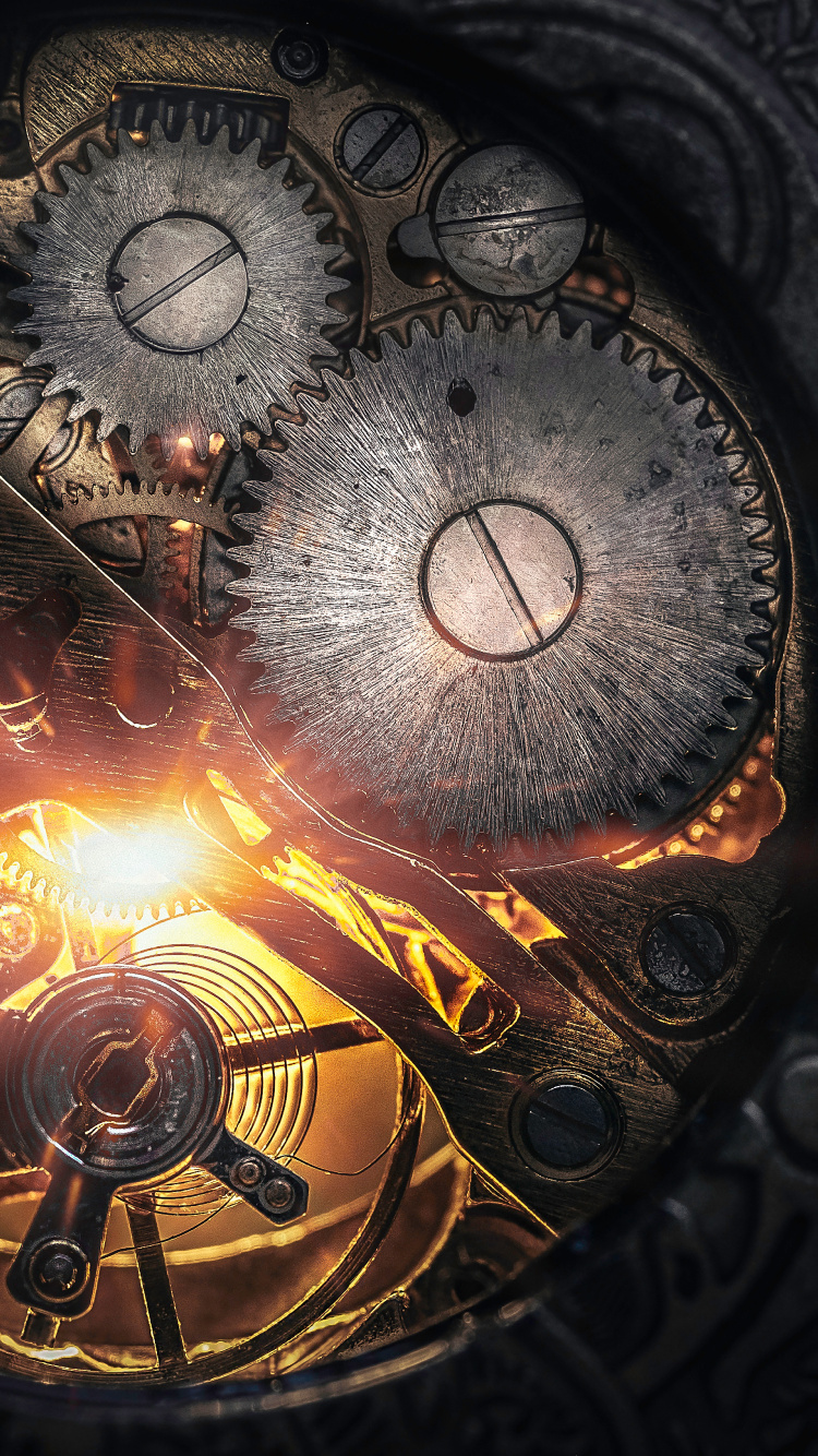 Reloj, Arte, Arte Fractal, Circulo, Metal. Wallpaper in 750x1334 Resolution