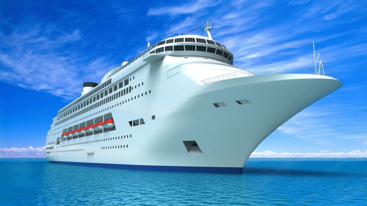 White Cruise Ship on Sea Under Blue Sky During Daytime. Wallpaper in 1280x720 Resolution