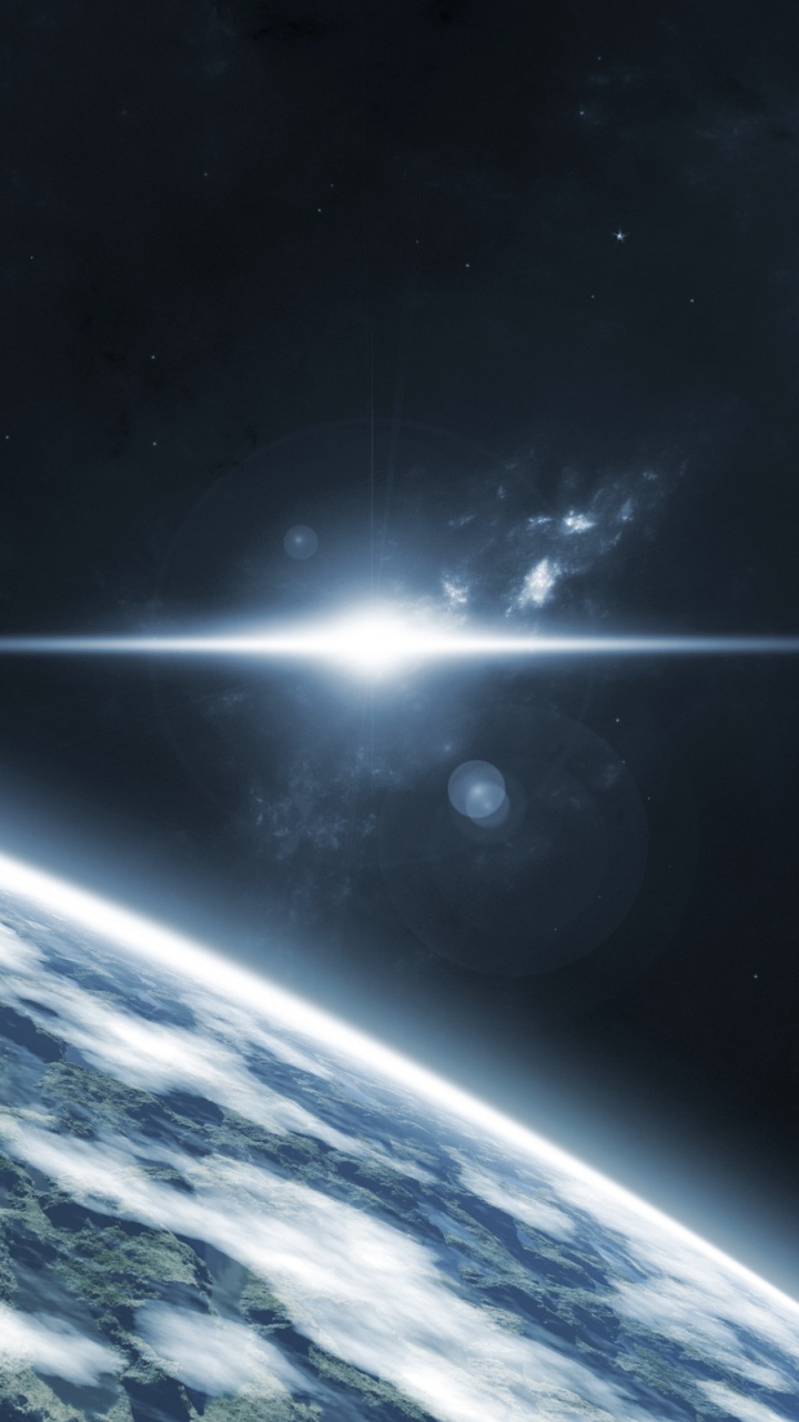 Blau-weißer Himmel Mit Mond. Wallpaper in 720x1280 Resolution