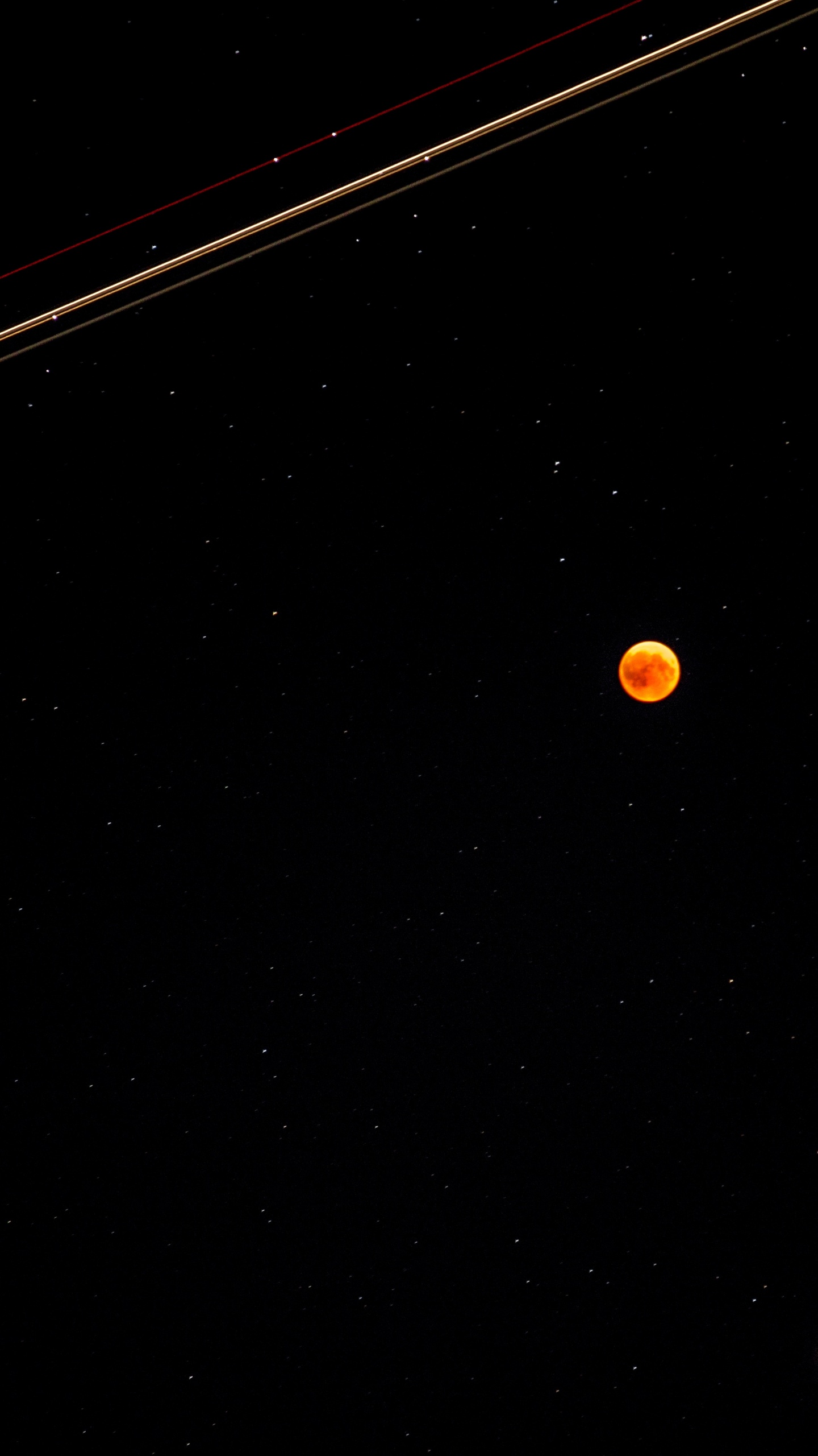 Red and Yellow Round Moon. Wallpaper in 1440x2560 Resolution