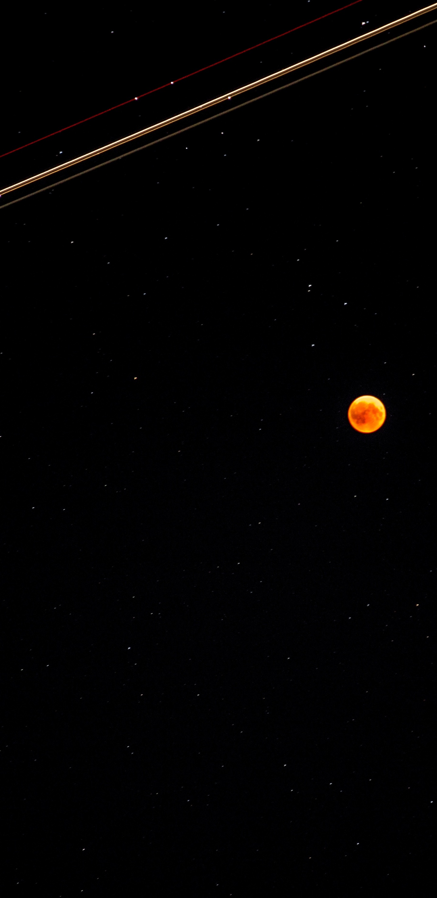 Red and Yellow Round Moon. Wallpaper in 1440x2960 Resolution