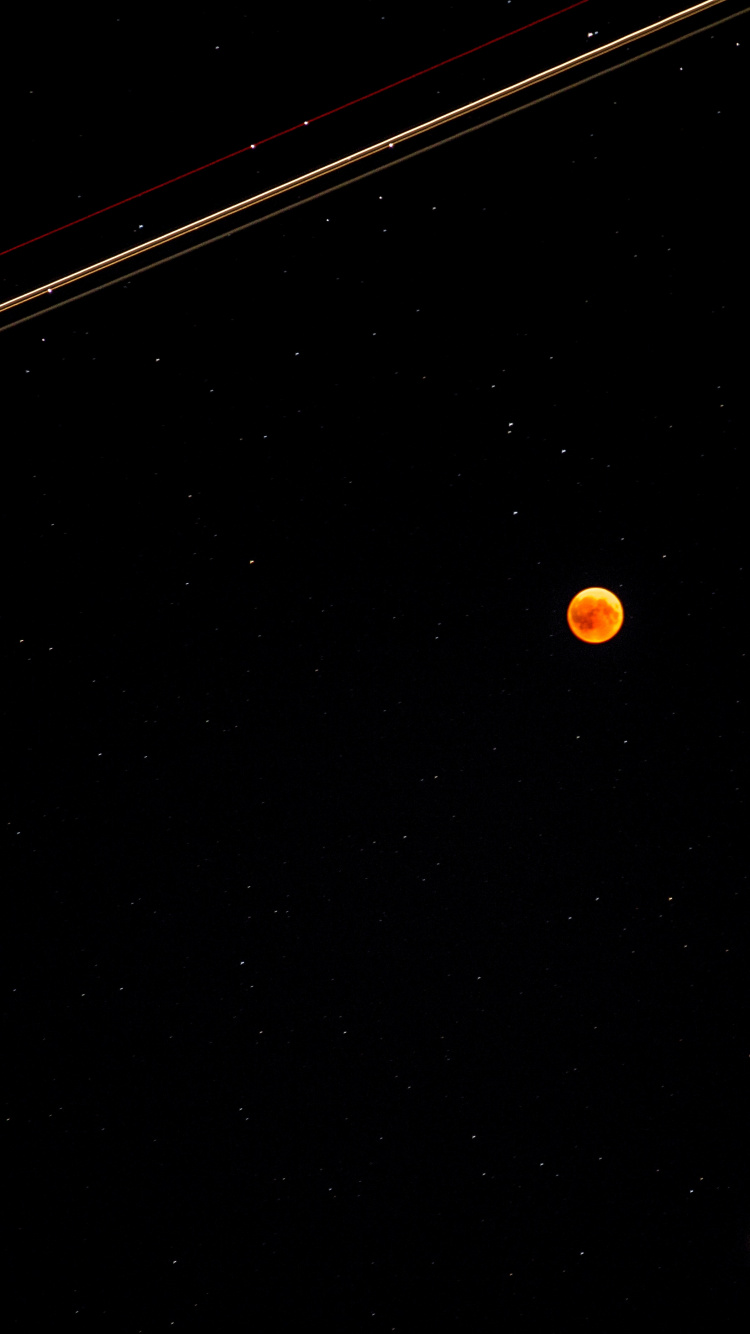Red and Yellow Round Moon. Wallpaper in 750x1334 Resolution