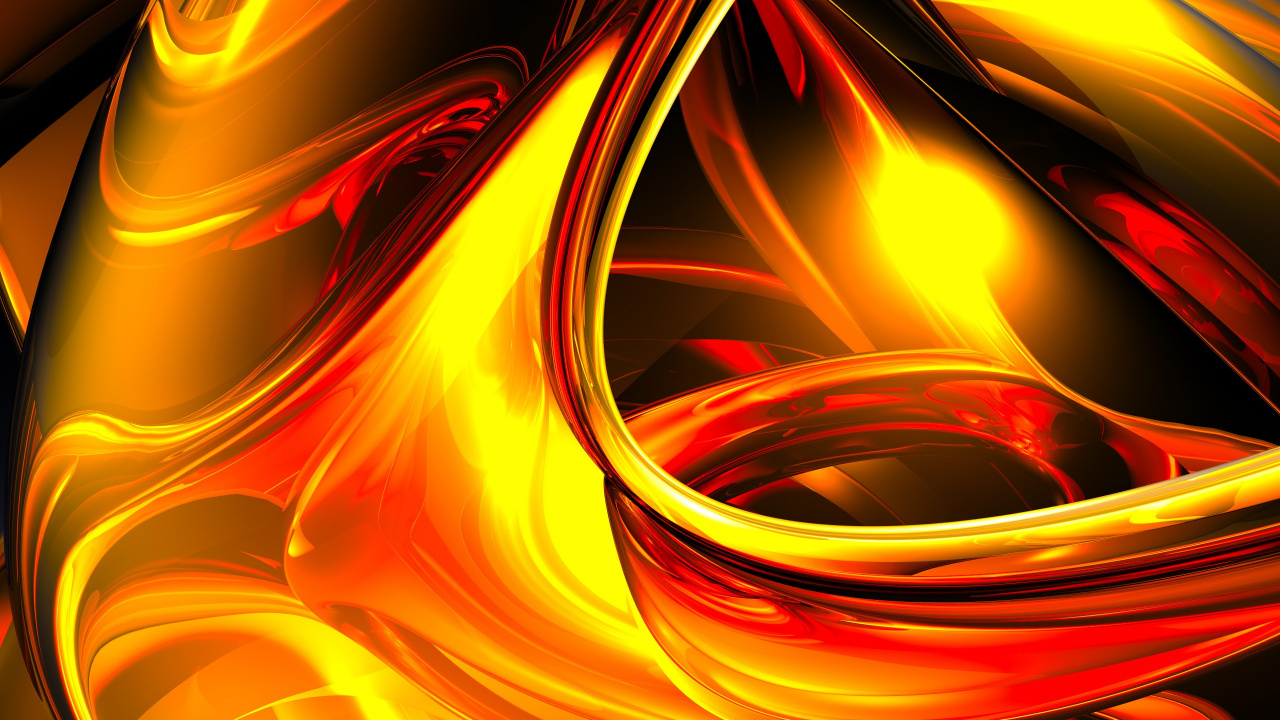 橙色, 黄色的, 分形技术, 数码艺术, 火焰 壁纸 1280x720 允许
