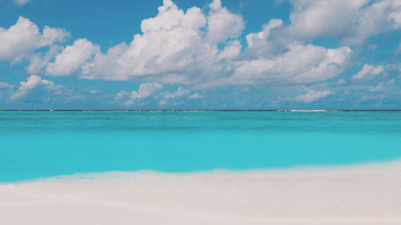 Playa, Costa, Azul, Mar, Turquesa. Wallpaper in 1280x720 Resolution