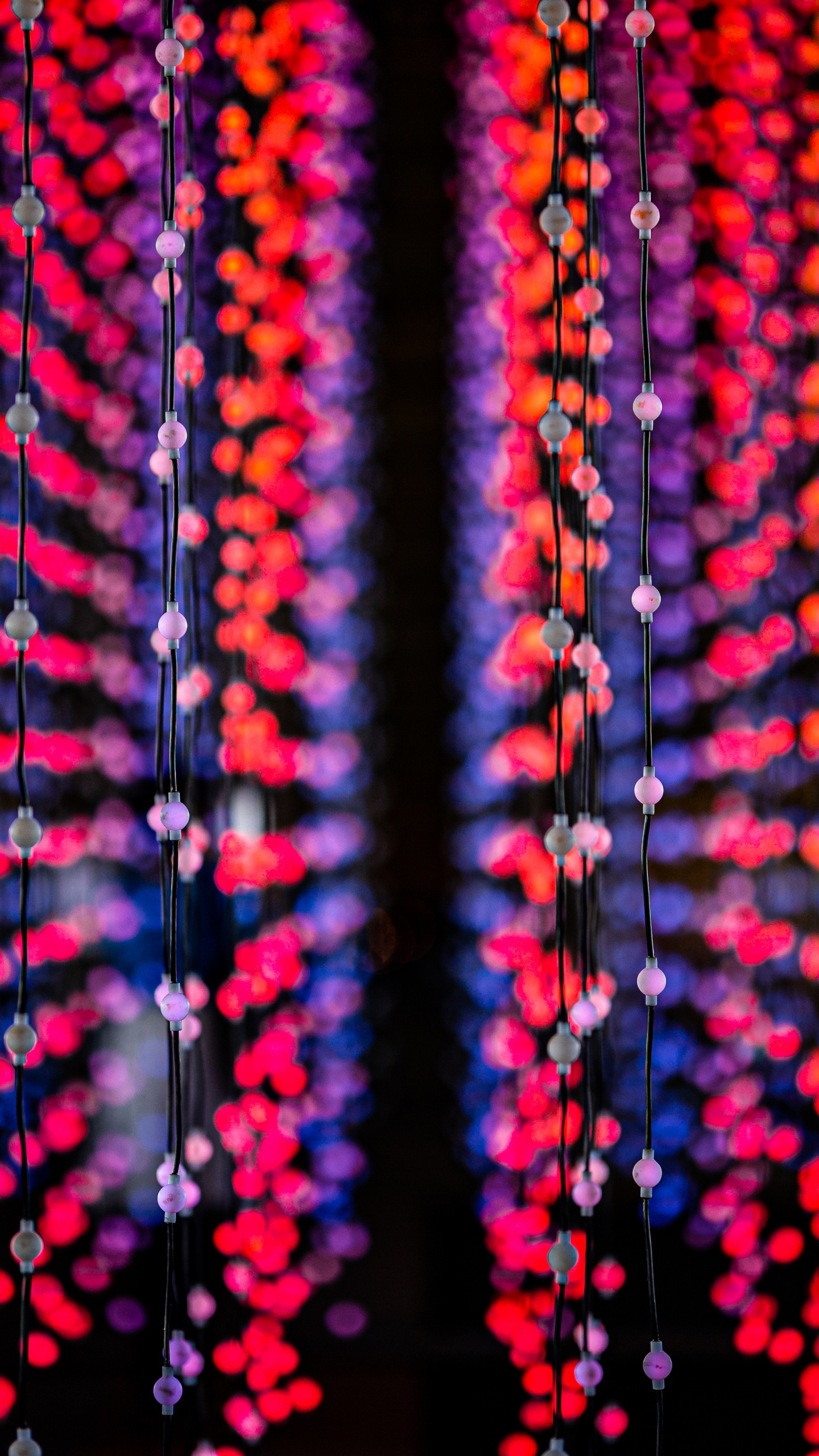 Red and Yellow String Lights. Wallpaper in 1440x2560 Resolution