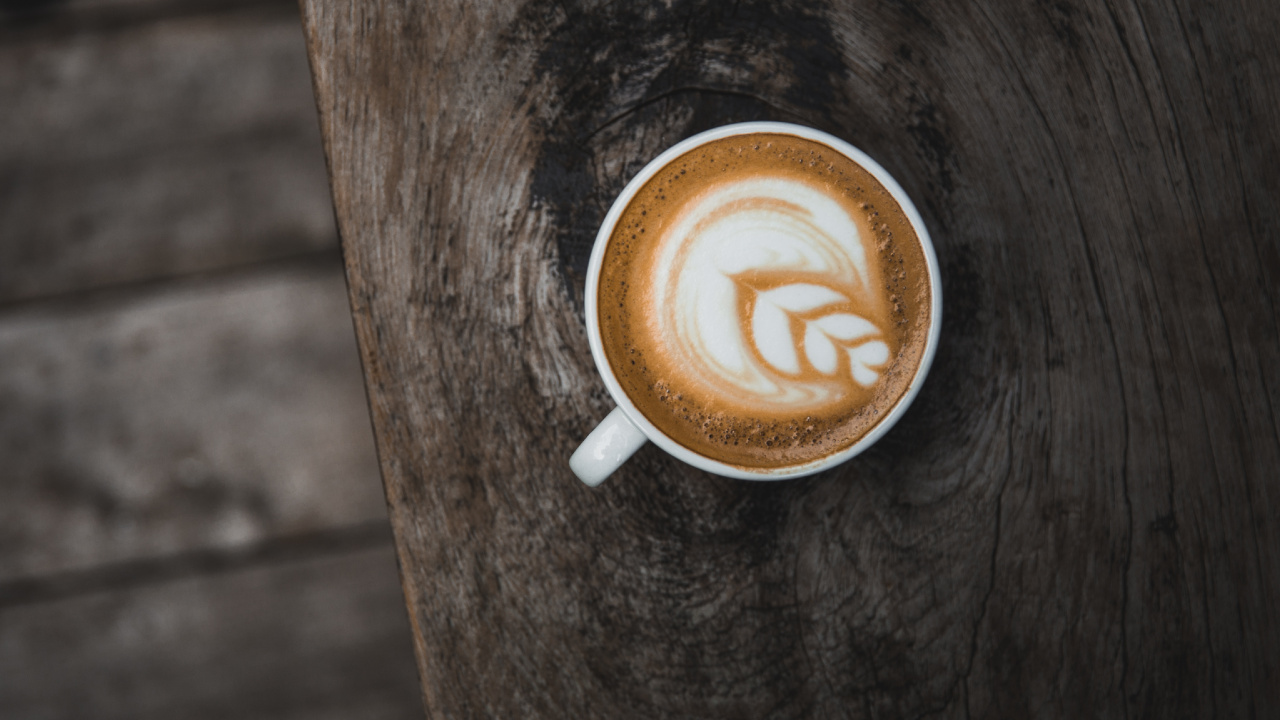 Tasse en Céramique Blanche Avec du Café. Wallpaper in 1280x720 Resolution