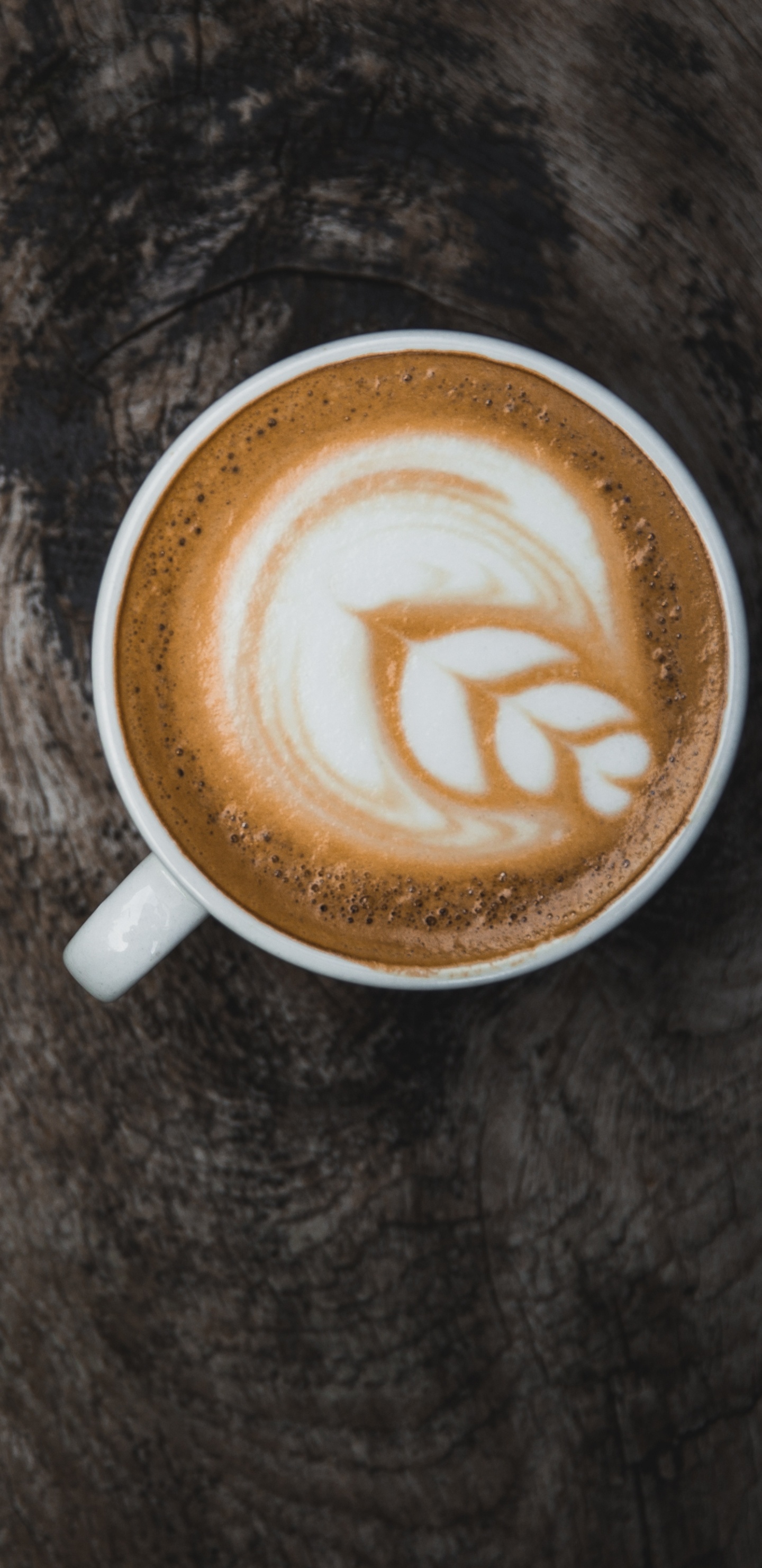 Weiße Keramiktasse Mit Kaffee. Wallpaper in 1440x2960 Resolution