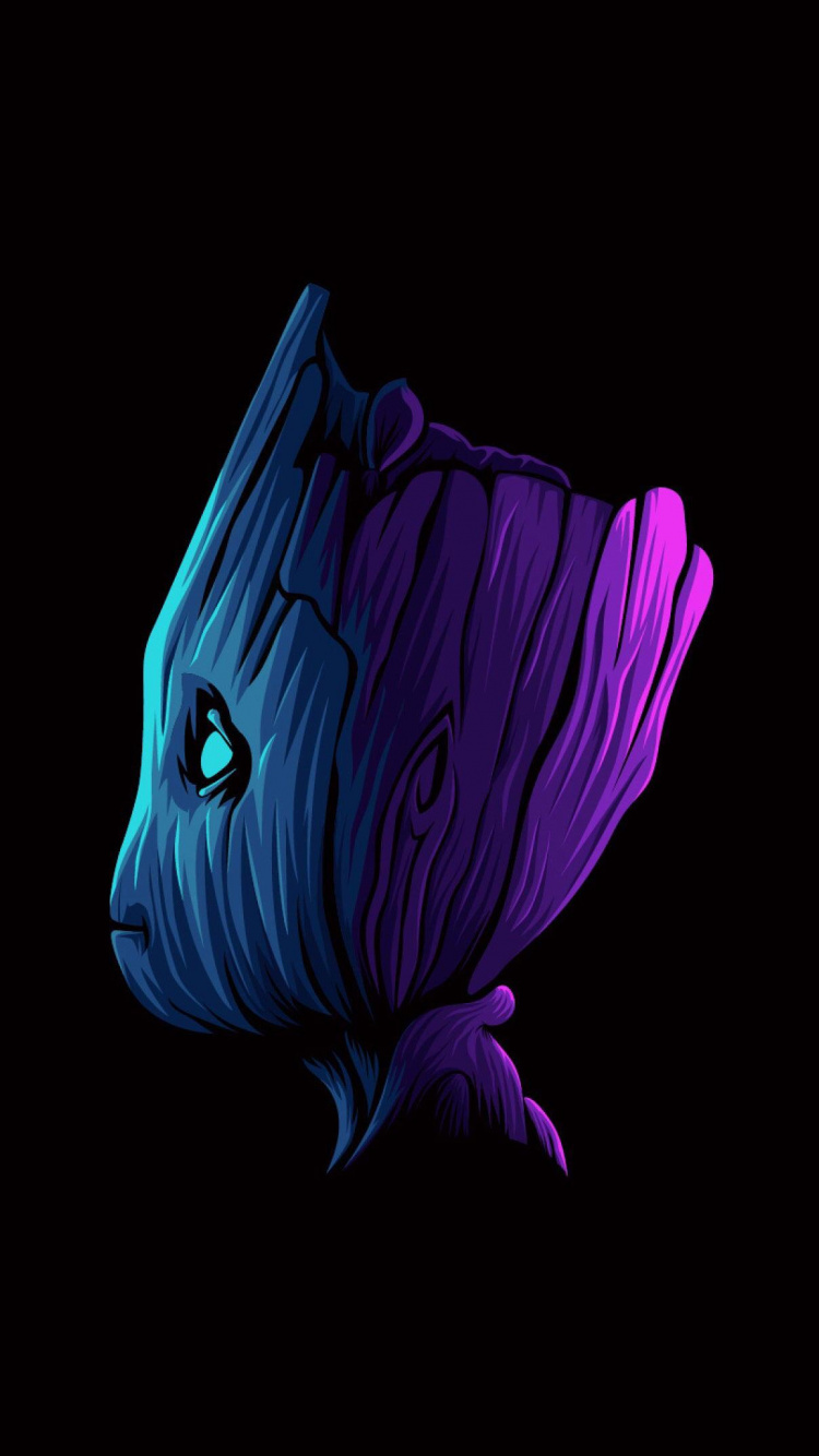 Bebé Grande, Groot, Arte, Pétalo, Morado. Wallpaper in 750x1334 Resolution