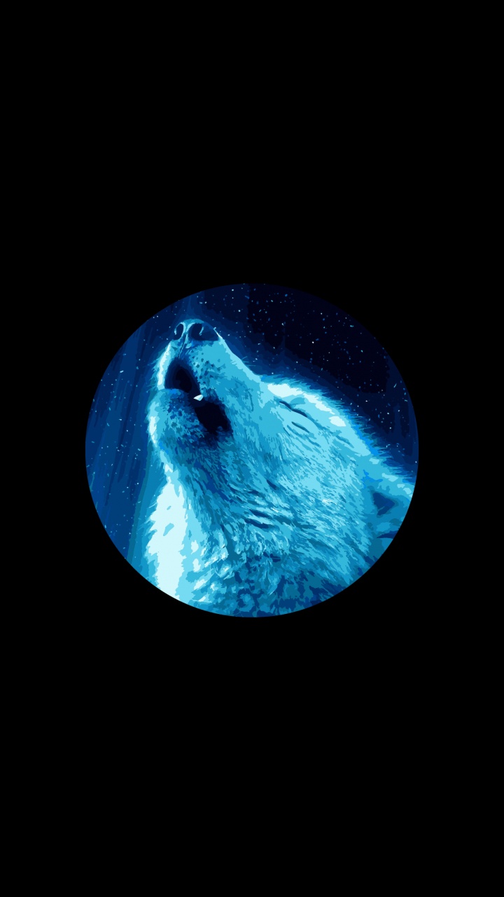 Lobo, Amoled, Ambiente, Espacio, Aqua. Wallpaper in 720x1280 Resolution