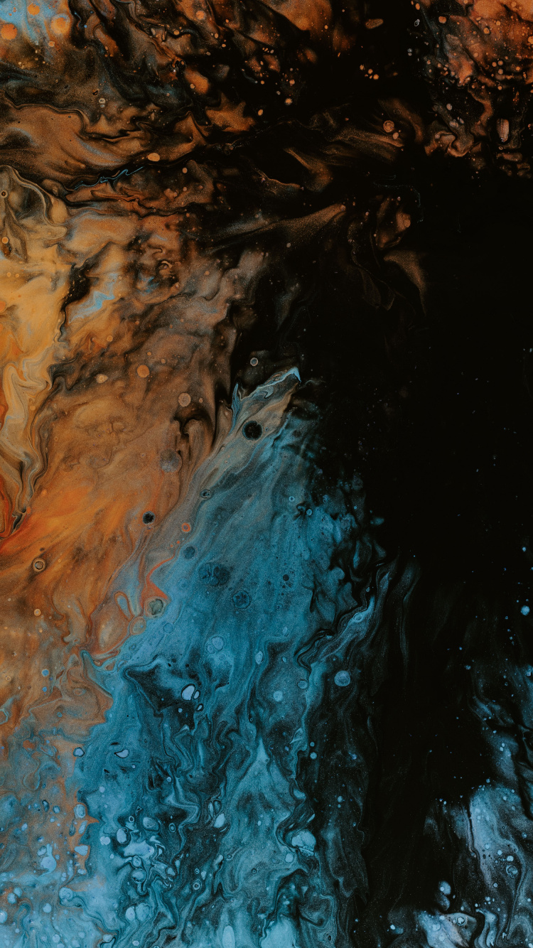 Braune Und Schwarze Abstrakte Malerei. Wallpaper in 750x1334 Resolution