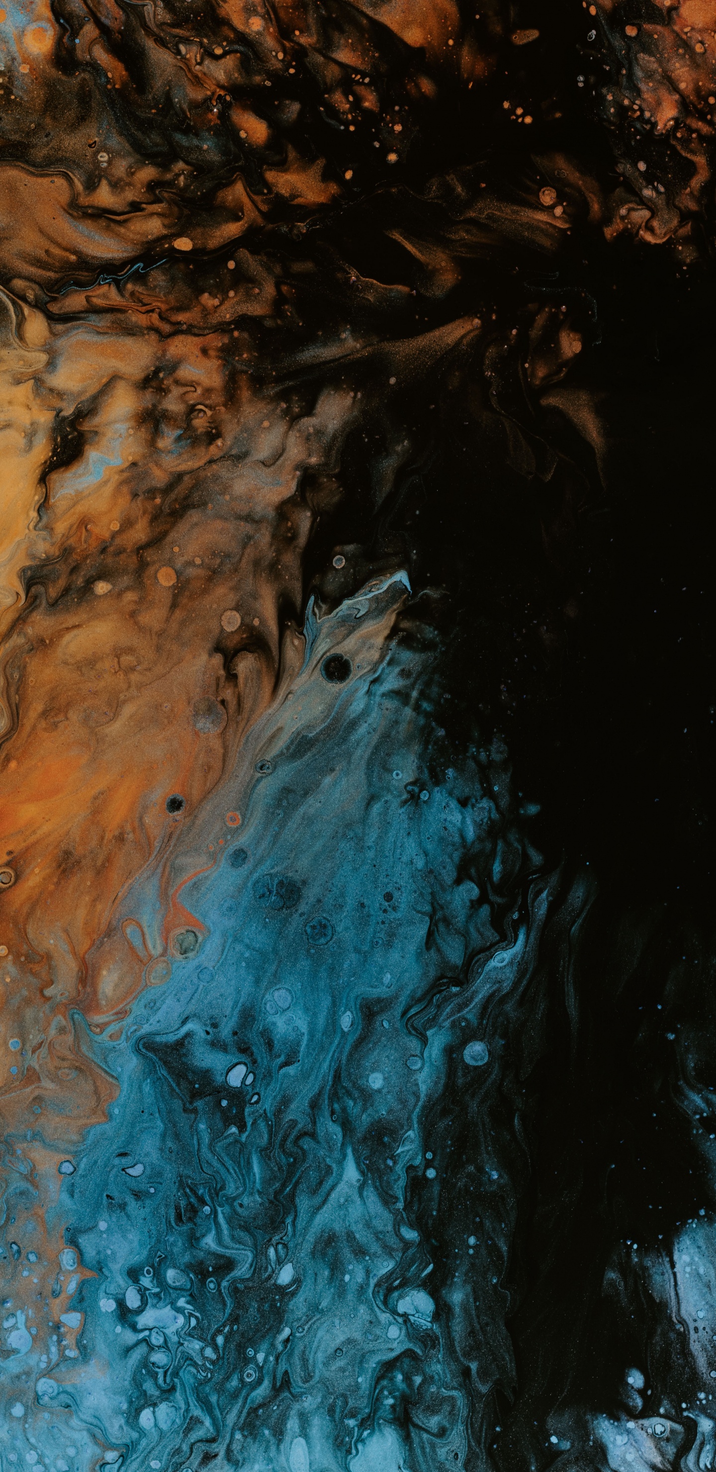 Peinture Abstraite Brune et Noire. Wallpaper in 1440x2960 Resolution