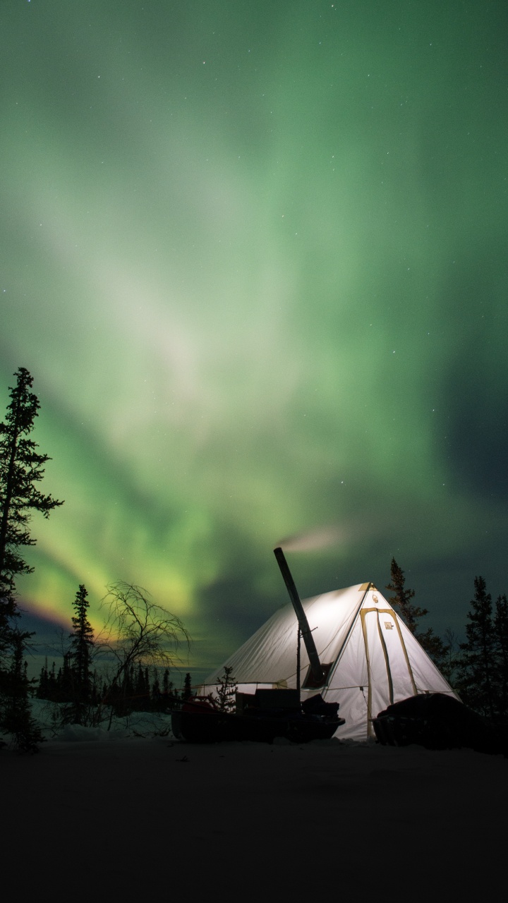 Aurora, Naturaleza, Verde, Ambiente, Cielo de la Noche. Wallpaper in 720x1280 Resolution