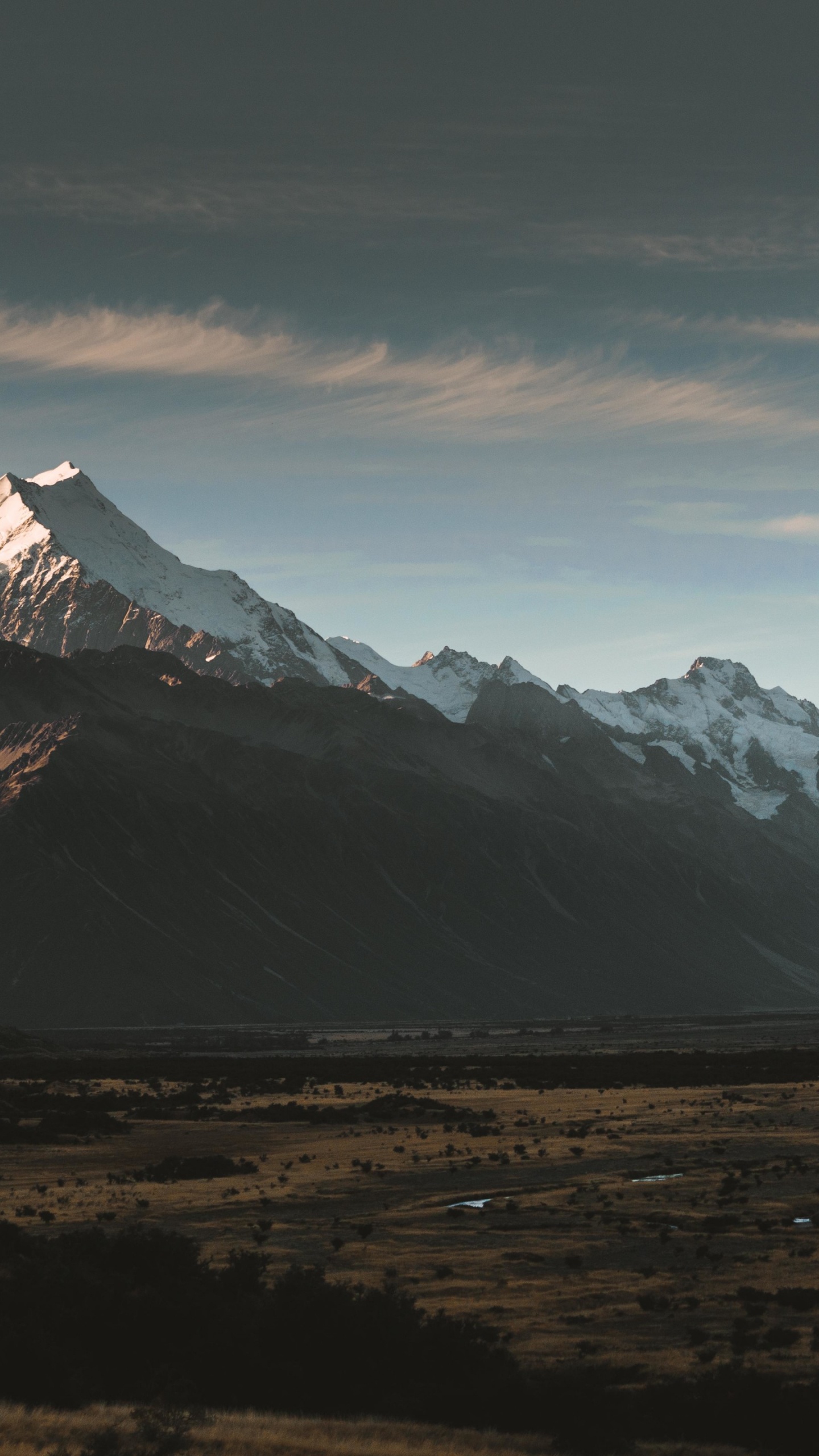 Aoraki Mount Cook, Cloud, Naturlandschaft, Schnee, Hochland. Wallpaper in 1440x2560 Resolution