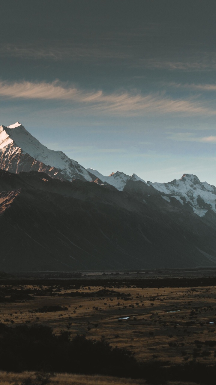 Aoraki Mount Cook, Cloud, Naturlandschaft, Schnee, Hochland. Wallpaper in 720x1280 Resolution