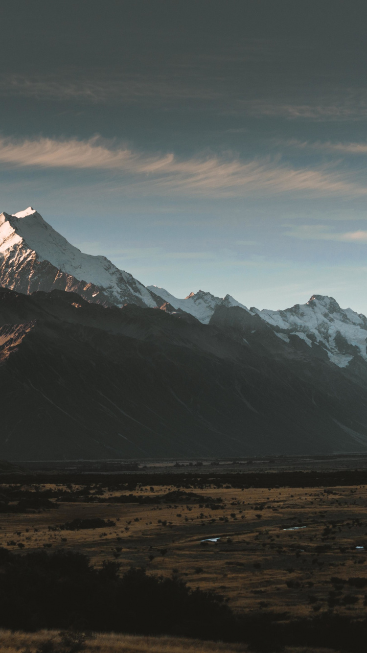 Aoraki Mount Cook, Montaña, Paisaje Natural, Nieve, Highland. Wallpaper in 750x1334 Resolution
