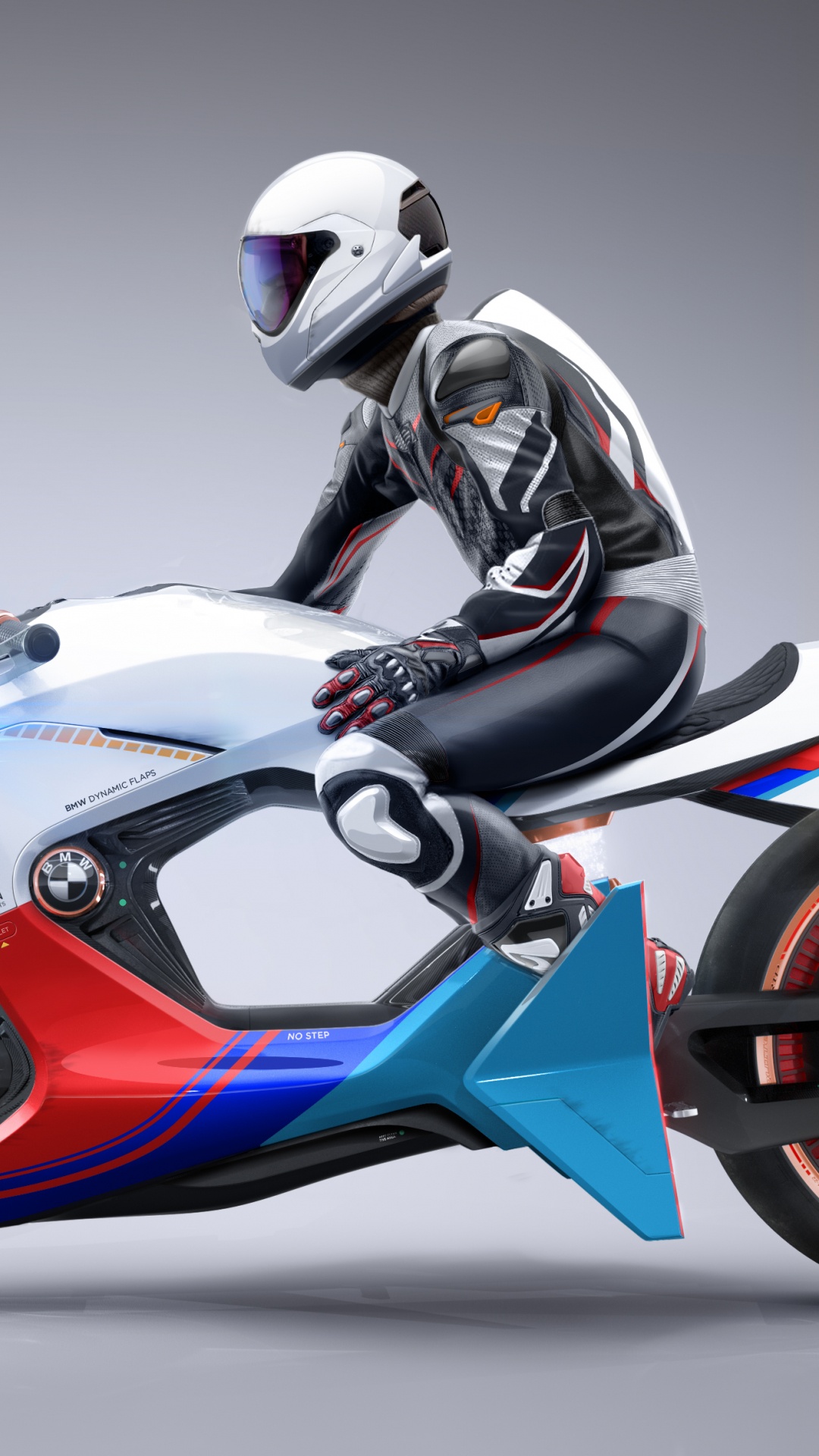 Man Riding Red Sports Bike. Wallpaper in 1080x1920 Resolution