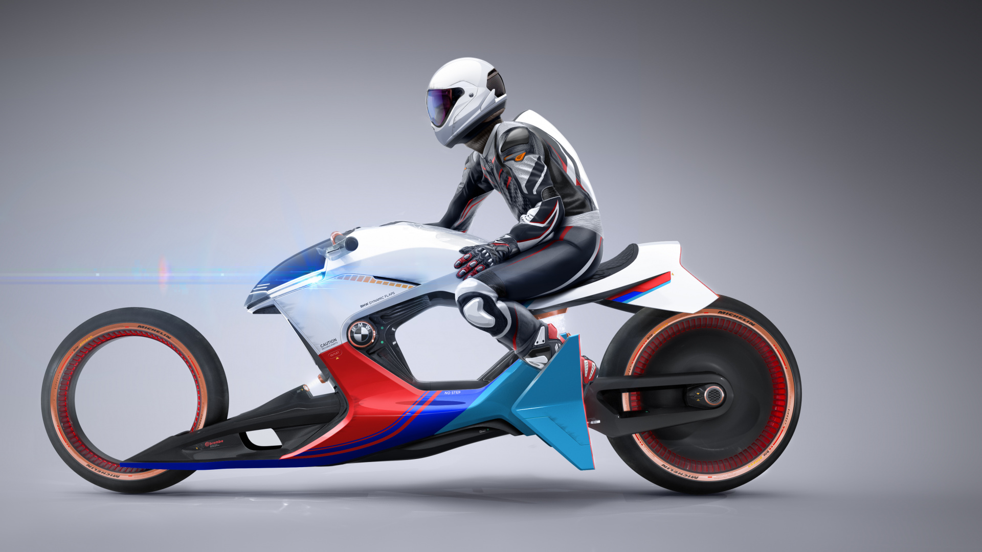 Man Riding Red Sports Bike. Wallpaper in 1920x1080 Resolution