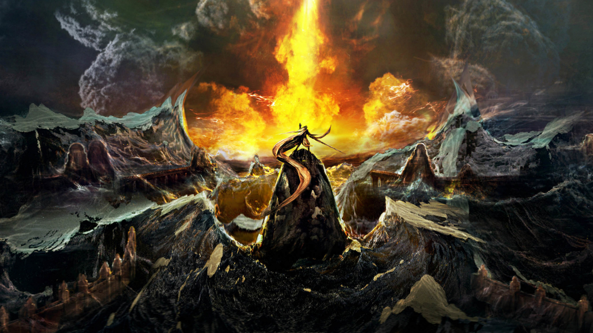 龙, 幻想, 火焰, 怪物, 电脑游戏 壁纸 1920x1080 允许