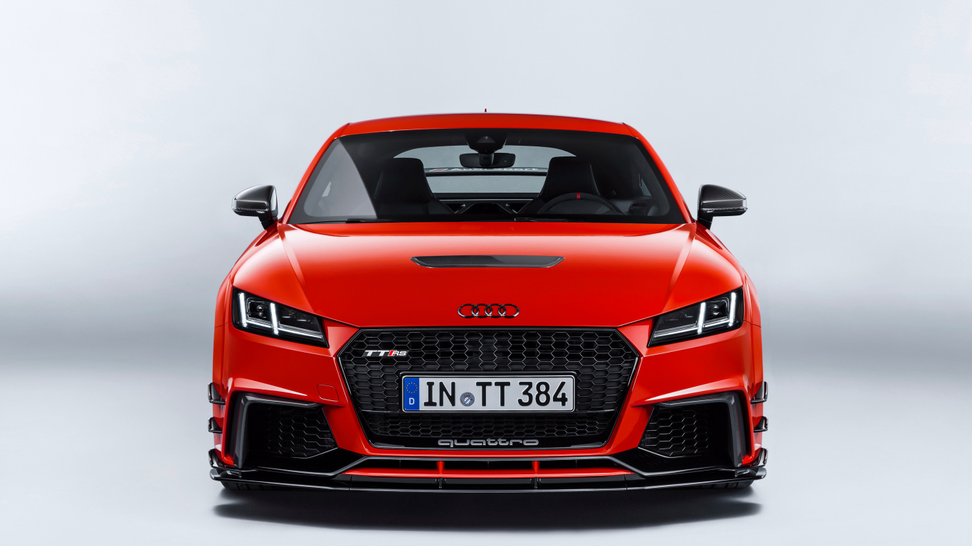 Red Audi r 8 on White Background. Wallpaper in 1366x768 Resolution