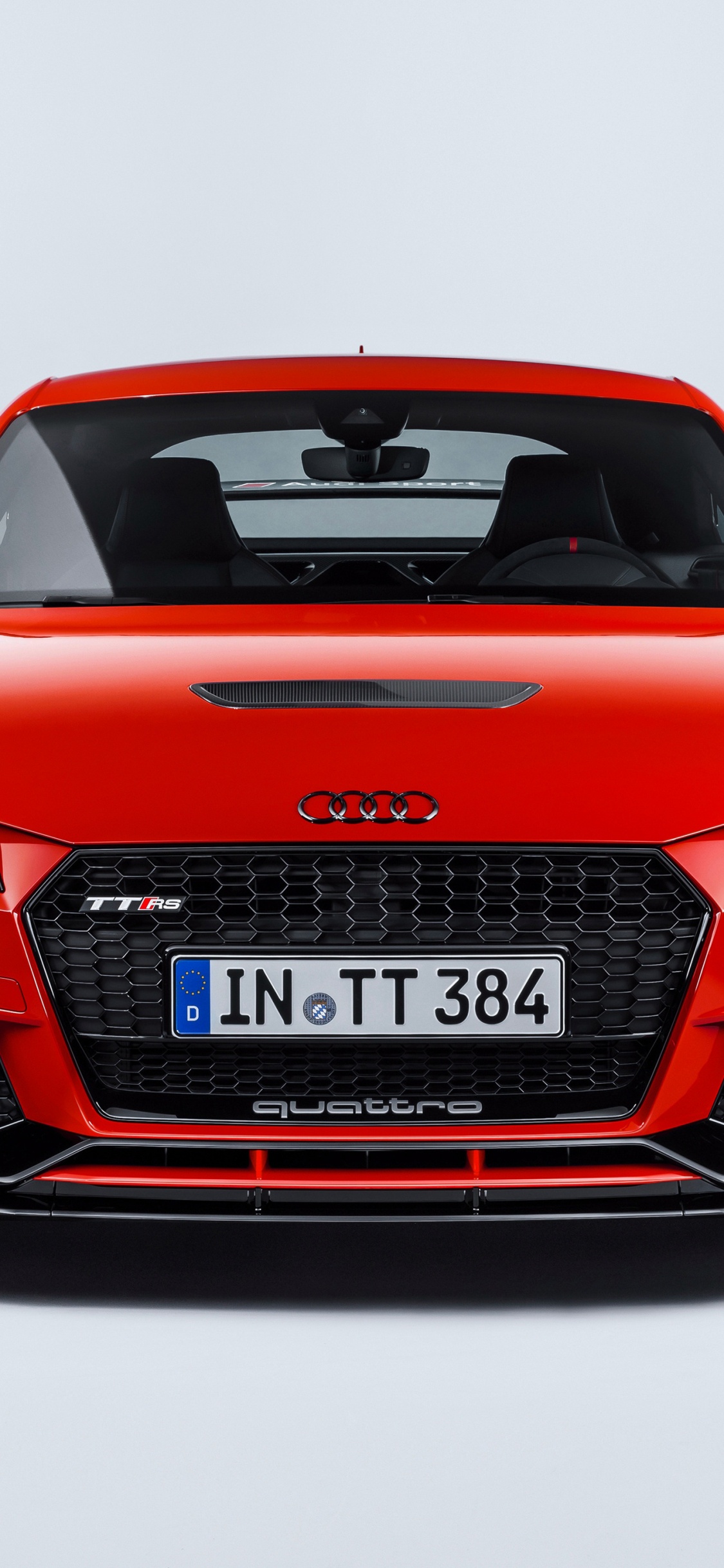 Audi r 8 Rojo Sobre Fondo Blanco.. Wallpaper in 1125x2436 Resolution