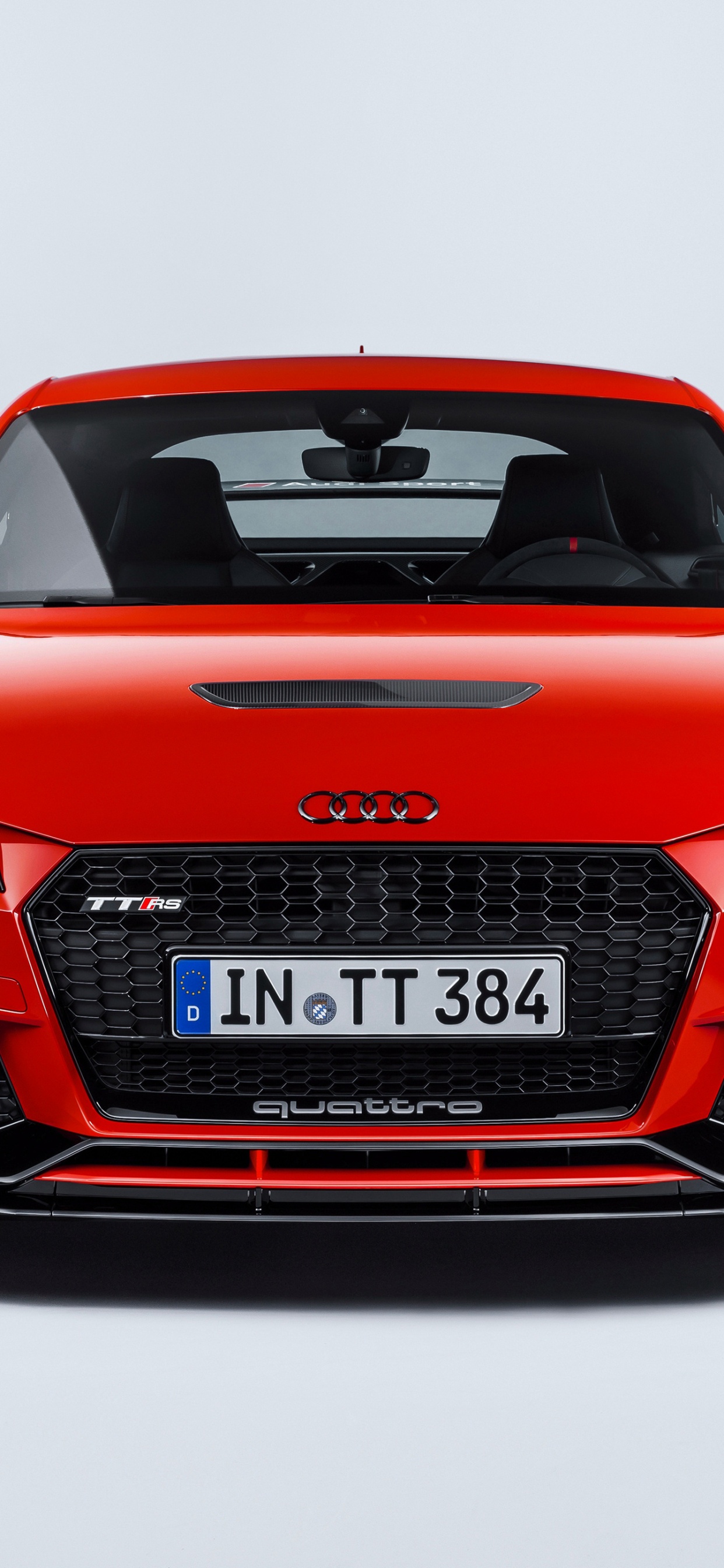 Audi Rouge r 8 Sur Fond Blanc. Wallpaper in 1242x2688 Resolution