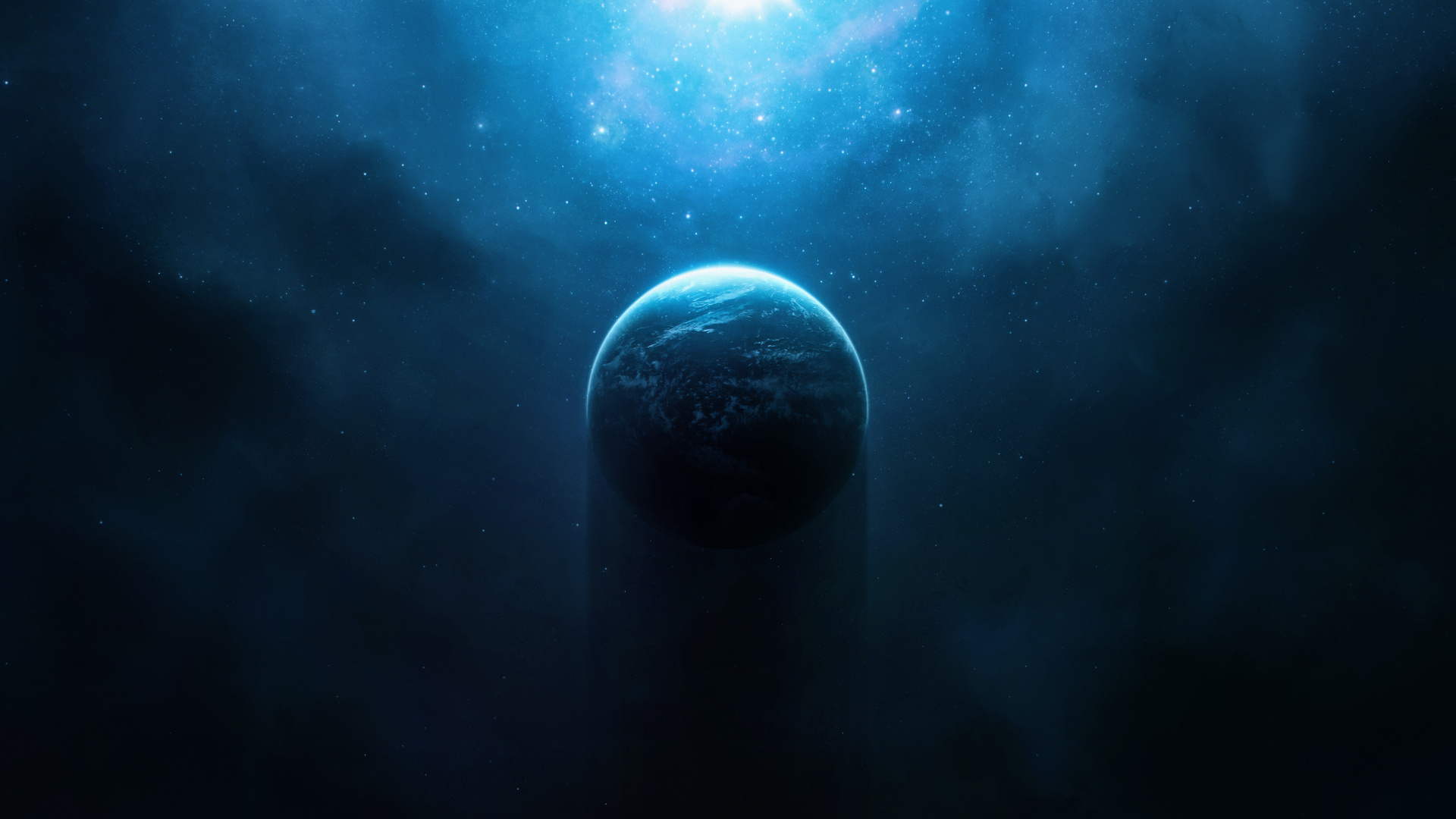 Illustration de la Planète Bleue et Noire. Wallpaper in 1920x1080 Resolution