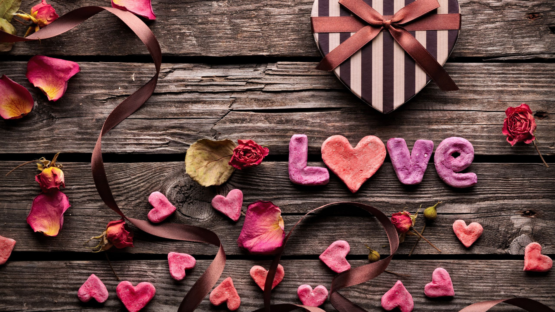 Coraz, Rosa, Amor, Pétalo, el Día de San Valentín. Wallpaper in 1920x1080 Resolution