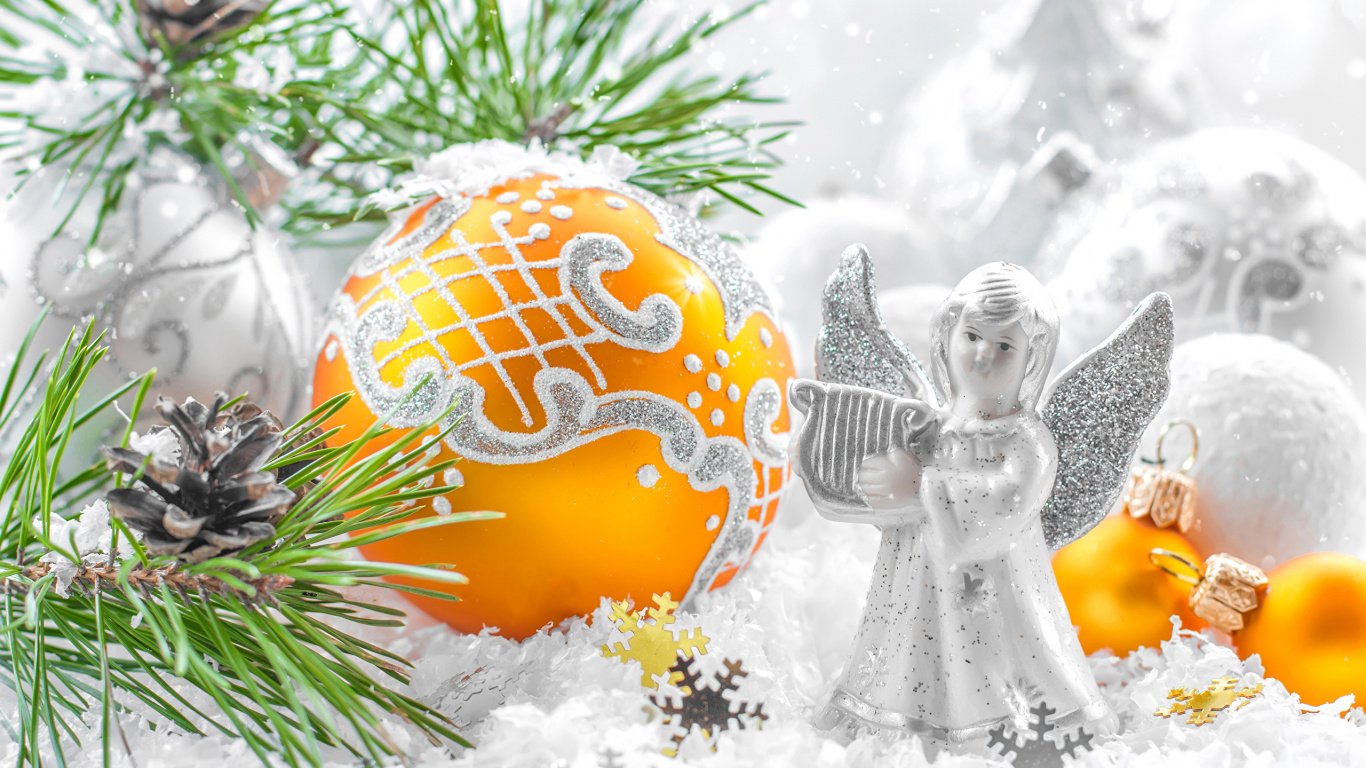 Christmas Day, Christmas Ornament, Christmas Decoration, New Year, Branch. Wallpaper in 1366x768 Resolution