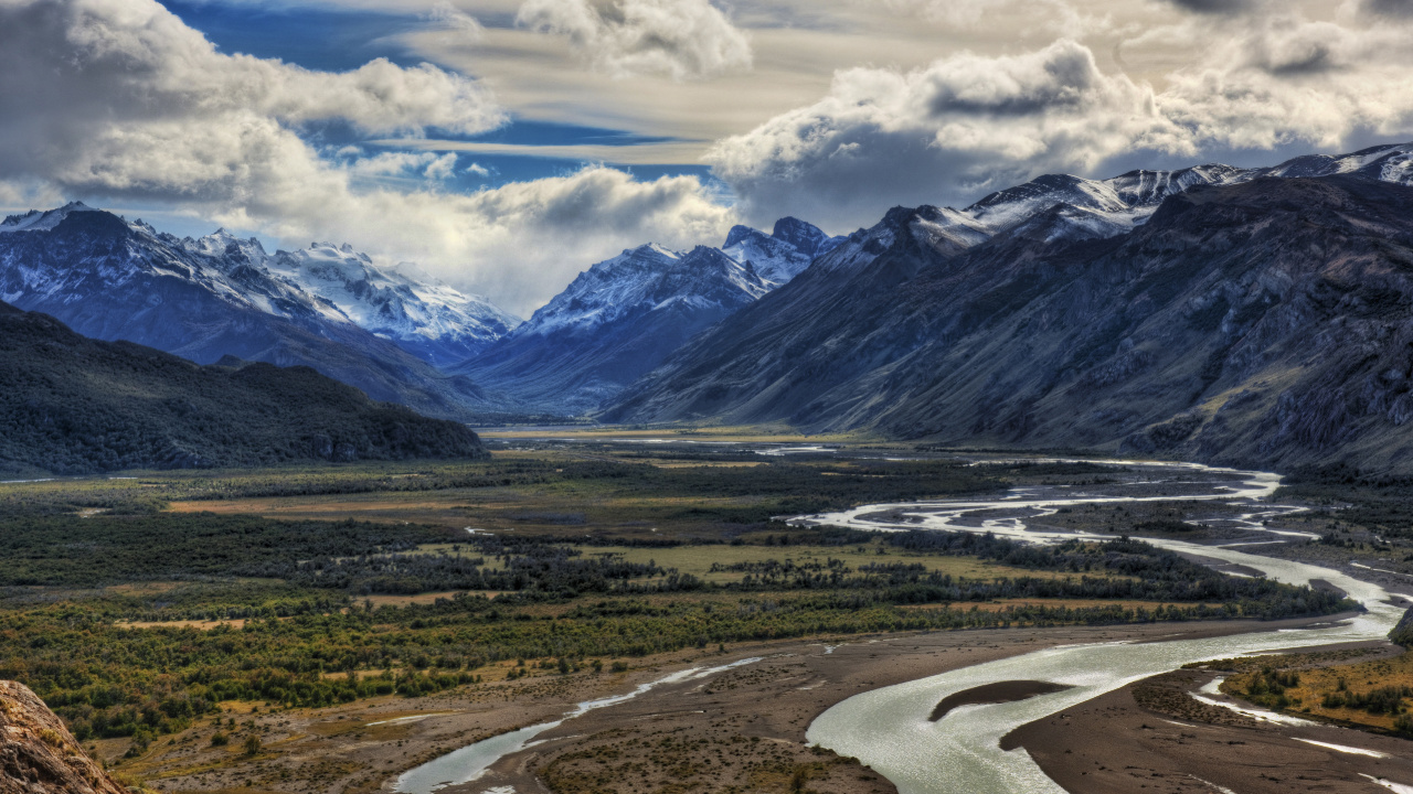 Highland, Valley, Cloud, Mountain, Natural Landscape. Wallpaper in 1280x720 Resolution