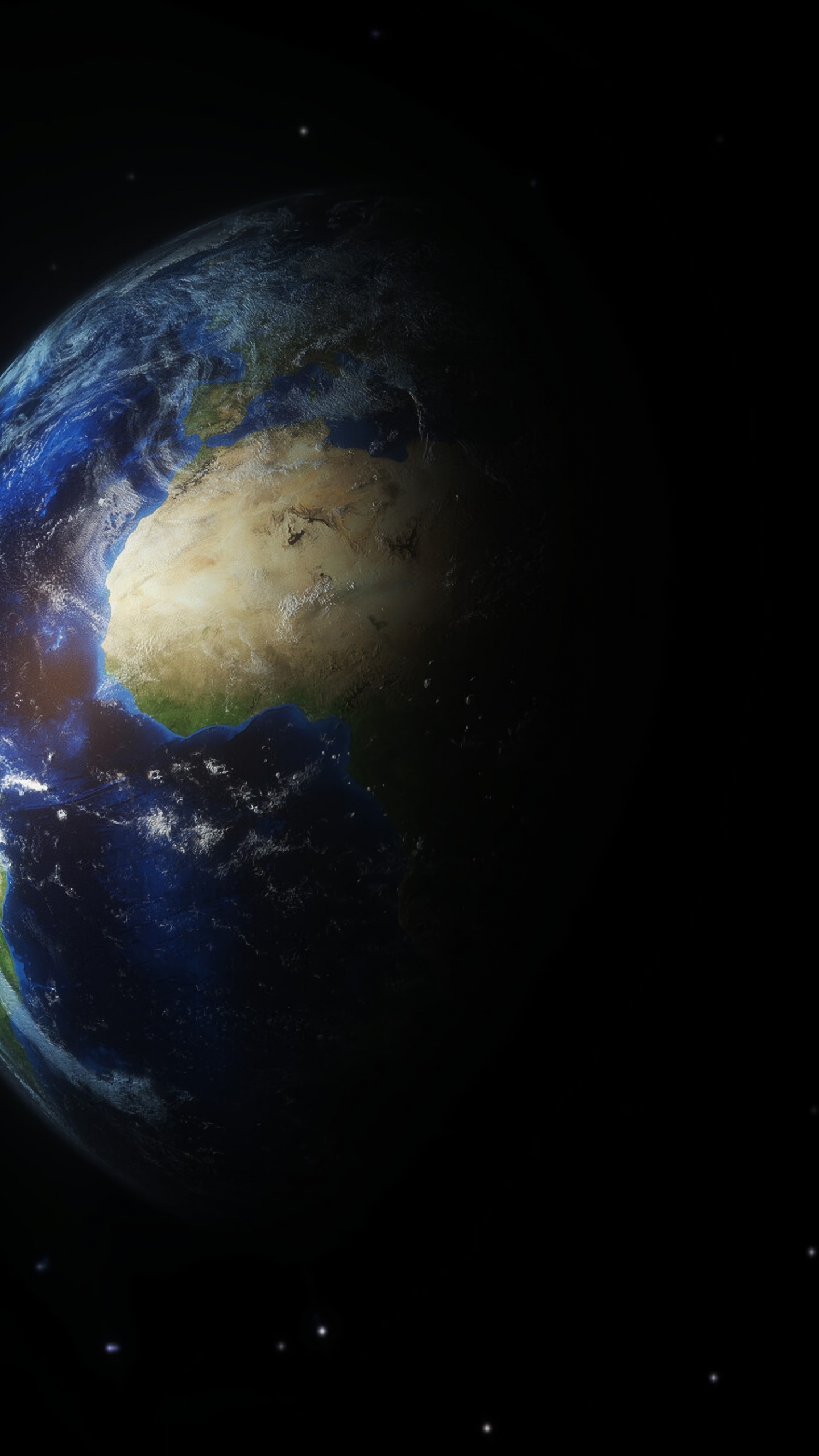 Planète Terre Bleue et Brune. Wallpaper in 1440x2560 Resolution