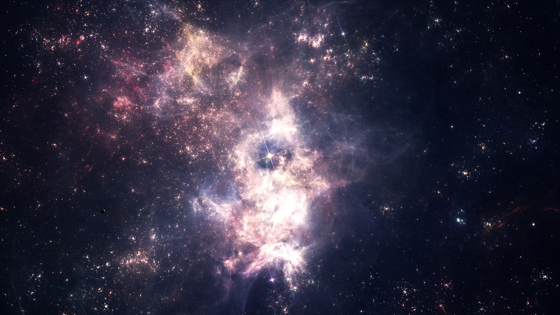 Ilustración de Galaxia en Blanco y Negro. Wallpaper in 1920x1080 Resolution