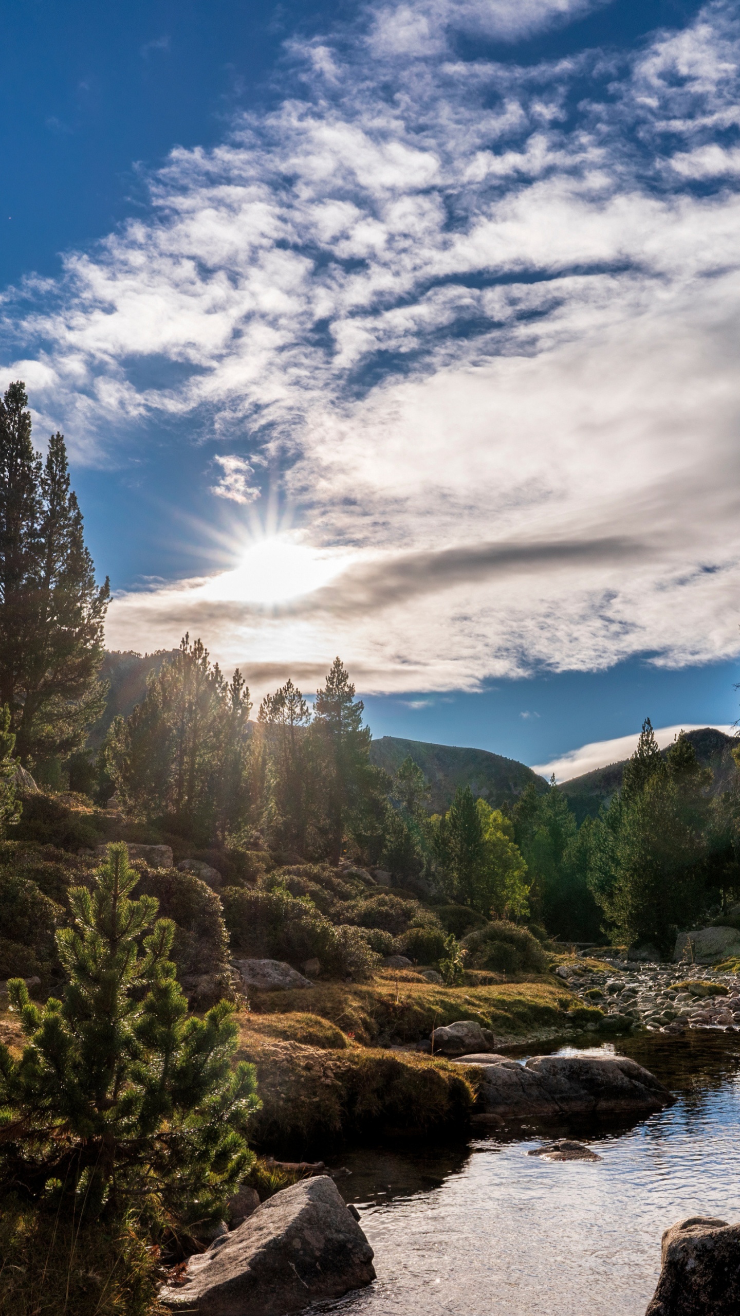 Natur, Andorra, Fluss, Mount Scenery, Cloud. Wallpaper in 1440x2560 Resolution