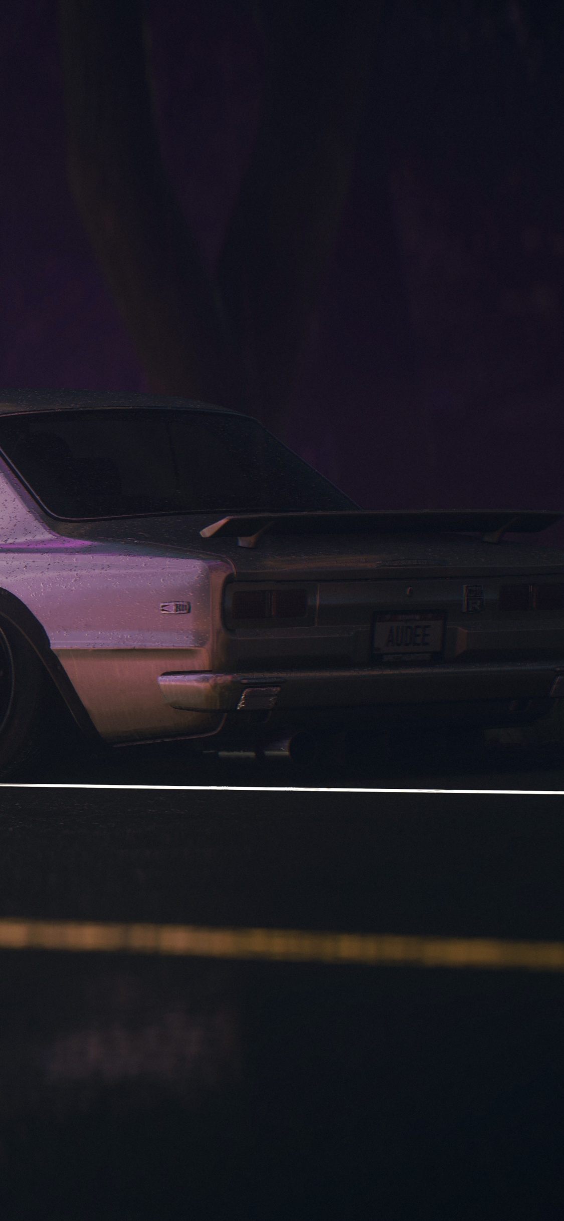 Weißes Coupe Auf Einer Straße. Wallpaper in 1125x2436 Resolution