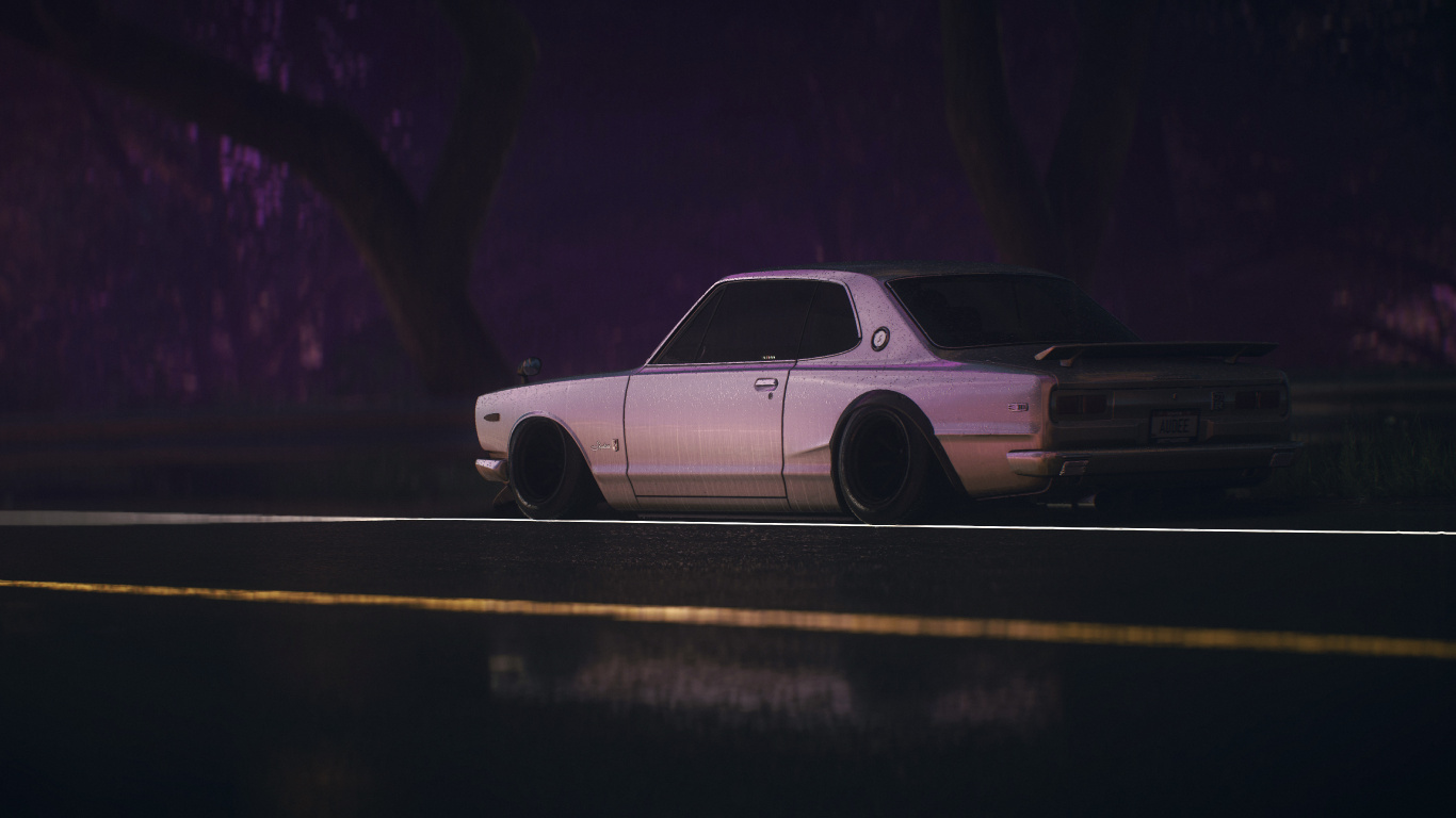 Weißes Coupe Auf Einer Straße. Wallpaper in 1366x768 Resolution