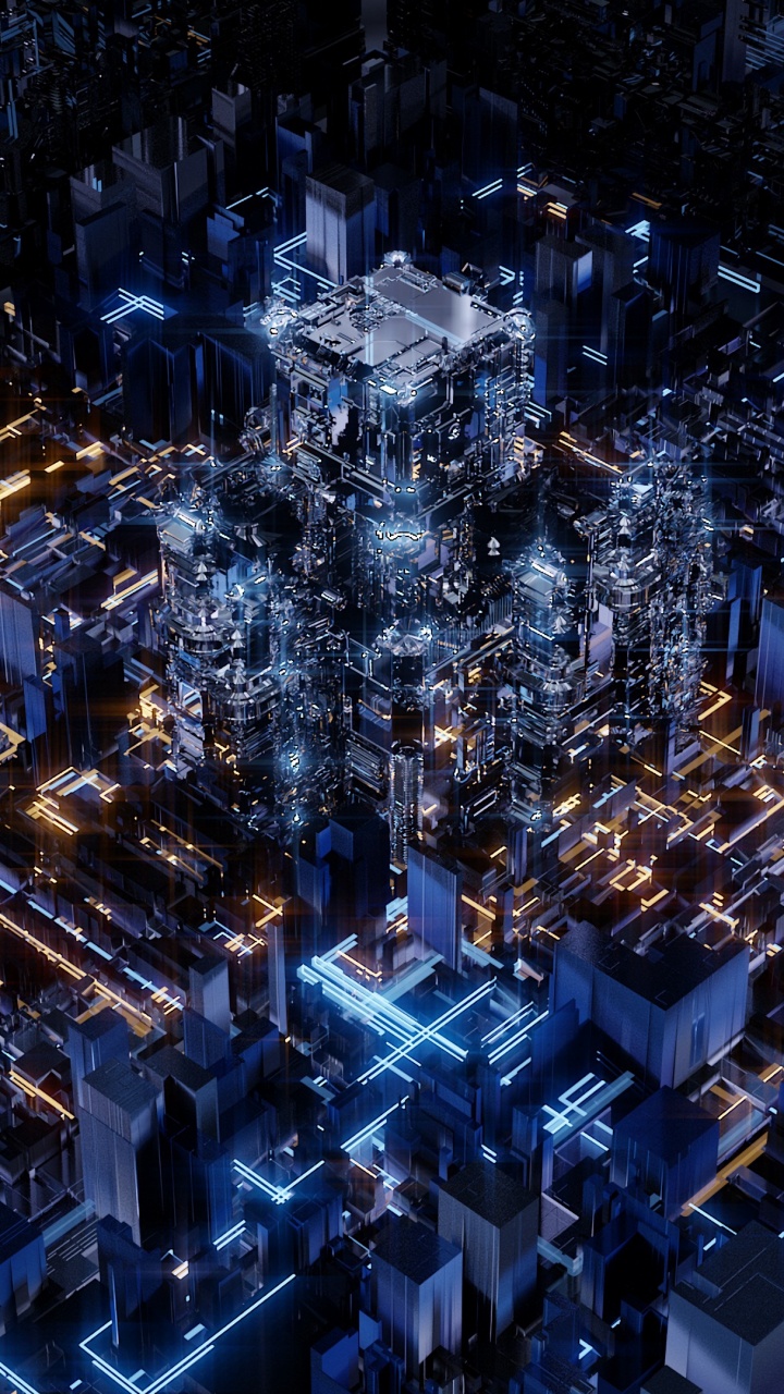 大都会, 钴蓝色的, 电蓝色的, 建筑, 空间 壁纸 720x1280 允许