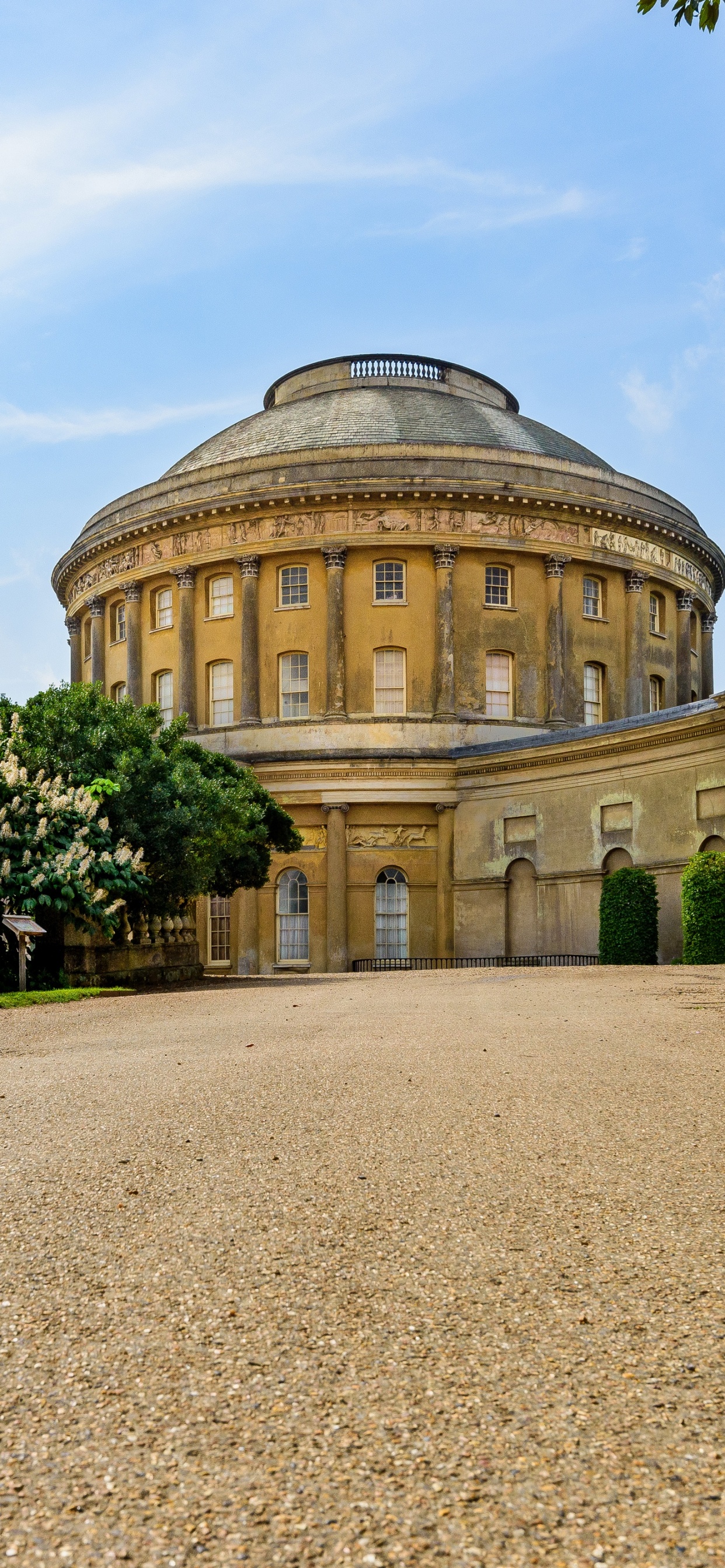 Edificio de Hormigón Marrón Cerca de Árboles Verdes Bajo un Cielo Azul Durante el Día. Wallpaper in 1242x2688 Resolution