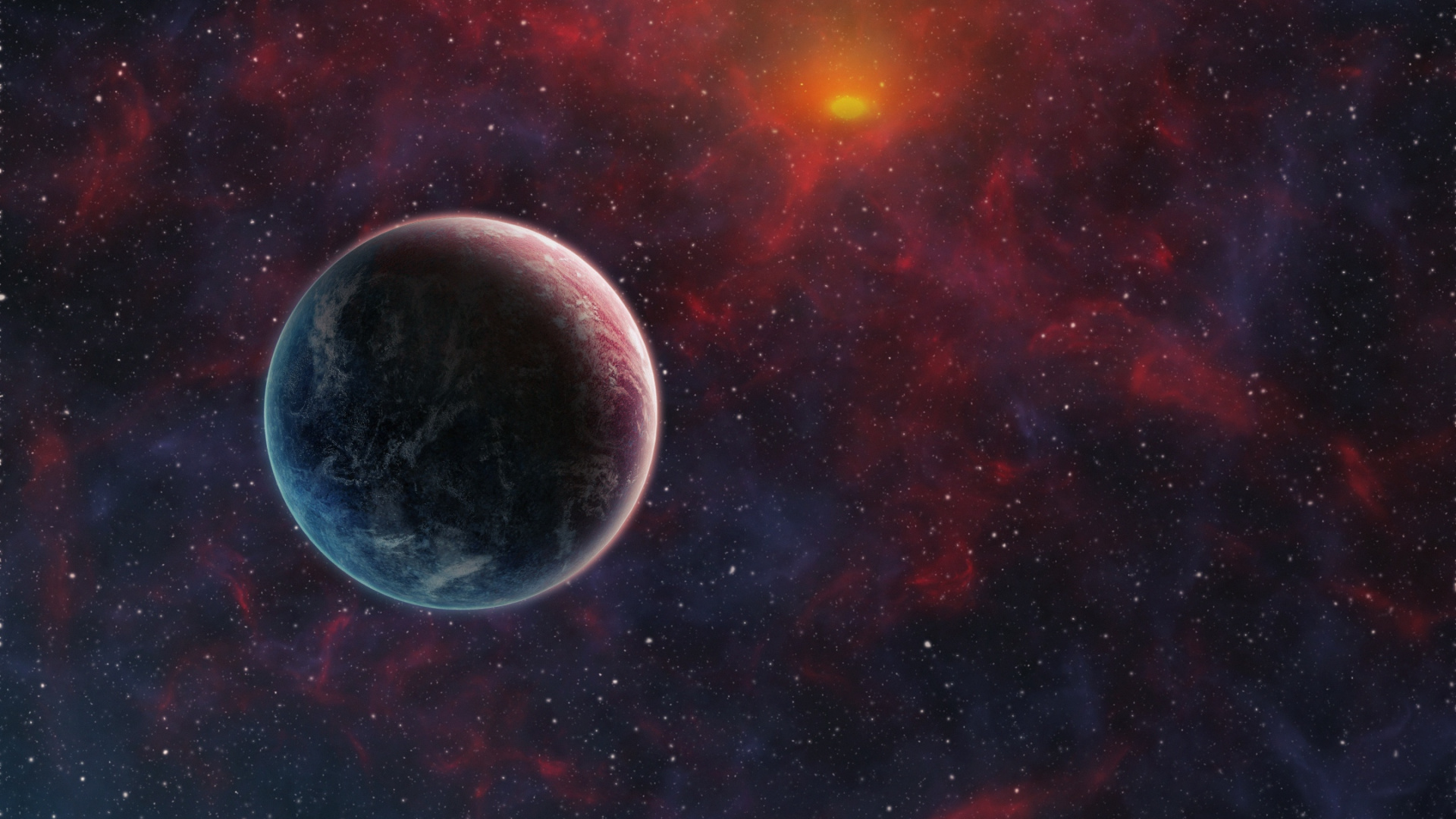 Red and Black Galaxy Illustration. Wallpaper in 1920x1080 Resolution