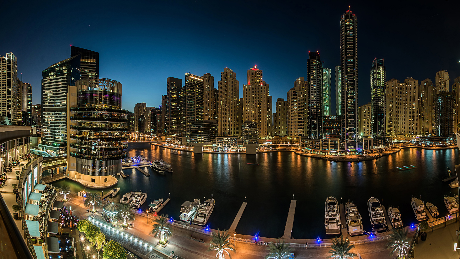 City Skyline During Night Time. Wallpaper in 1920x1080 Resolution