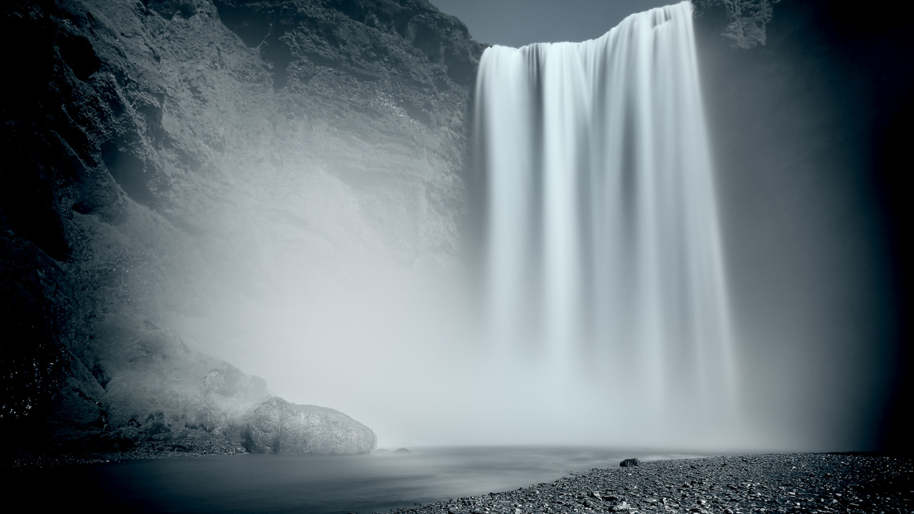 Wasserfall, Gewässer, Natur, Wasser, Wasserressourcen. Wallpaper in 1280x720 Resolution