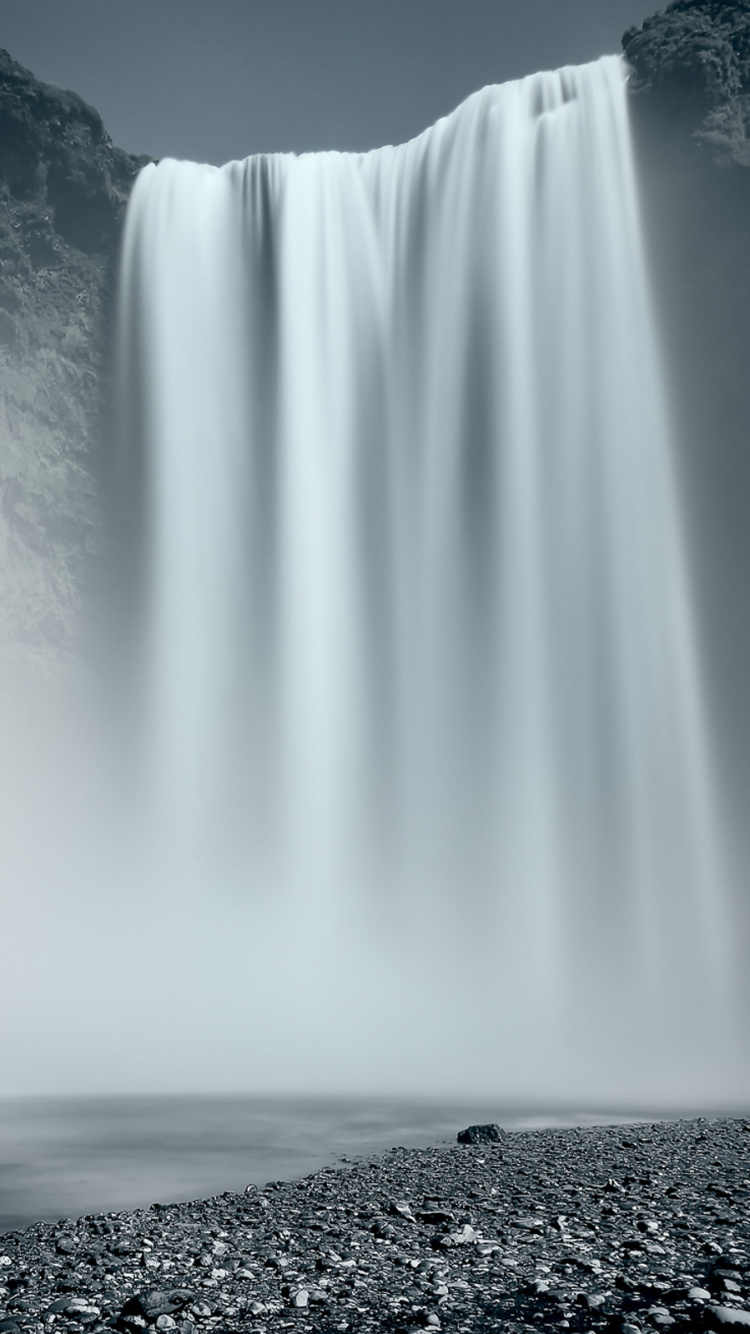 Waterfall, Body of Water, Nature, Water, Water Resources. Wallpaper in 750x1334 Resolution