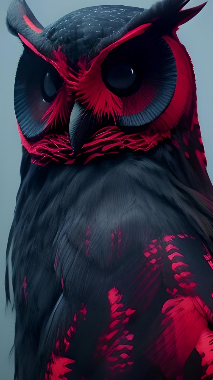 Black Red Owl, Eurasian Eagle Owl, Owl, Red Owl, Great Horned Owl. Wallpaper in 720x1280 Resolution