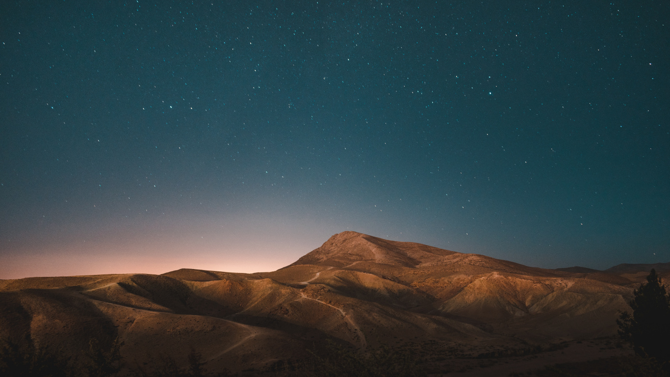 Cielo de la Noche, Estrella, Ambiente, Montaña, Objeto Astronómico. Wallpaper in 1366x768 Resolution