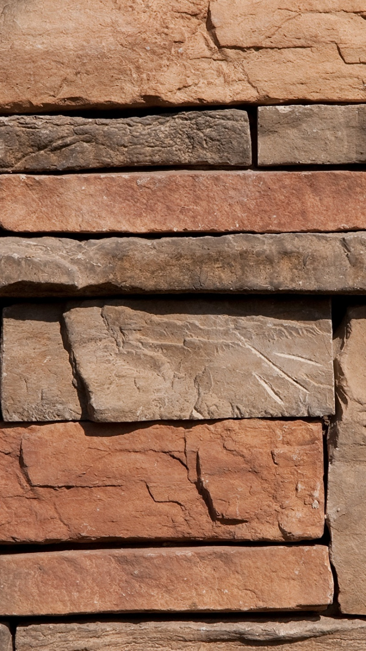 Mur de Briques Brunes et Grises. Wallpaper in 750x1334 Resolution