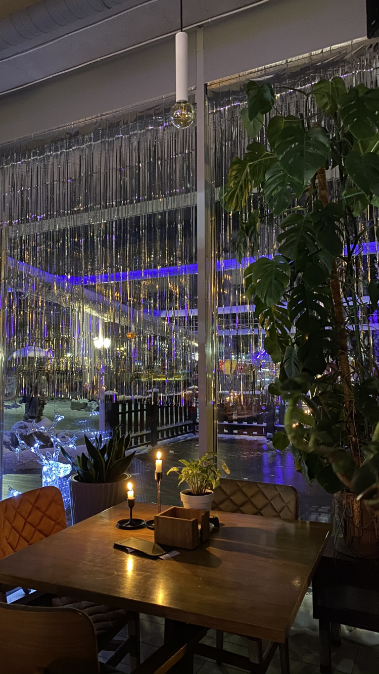 Restaurant, Science, Biology, Lighting, Table. Wallpaper in 750x1334 Resolution